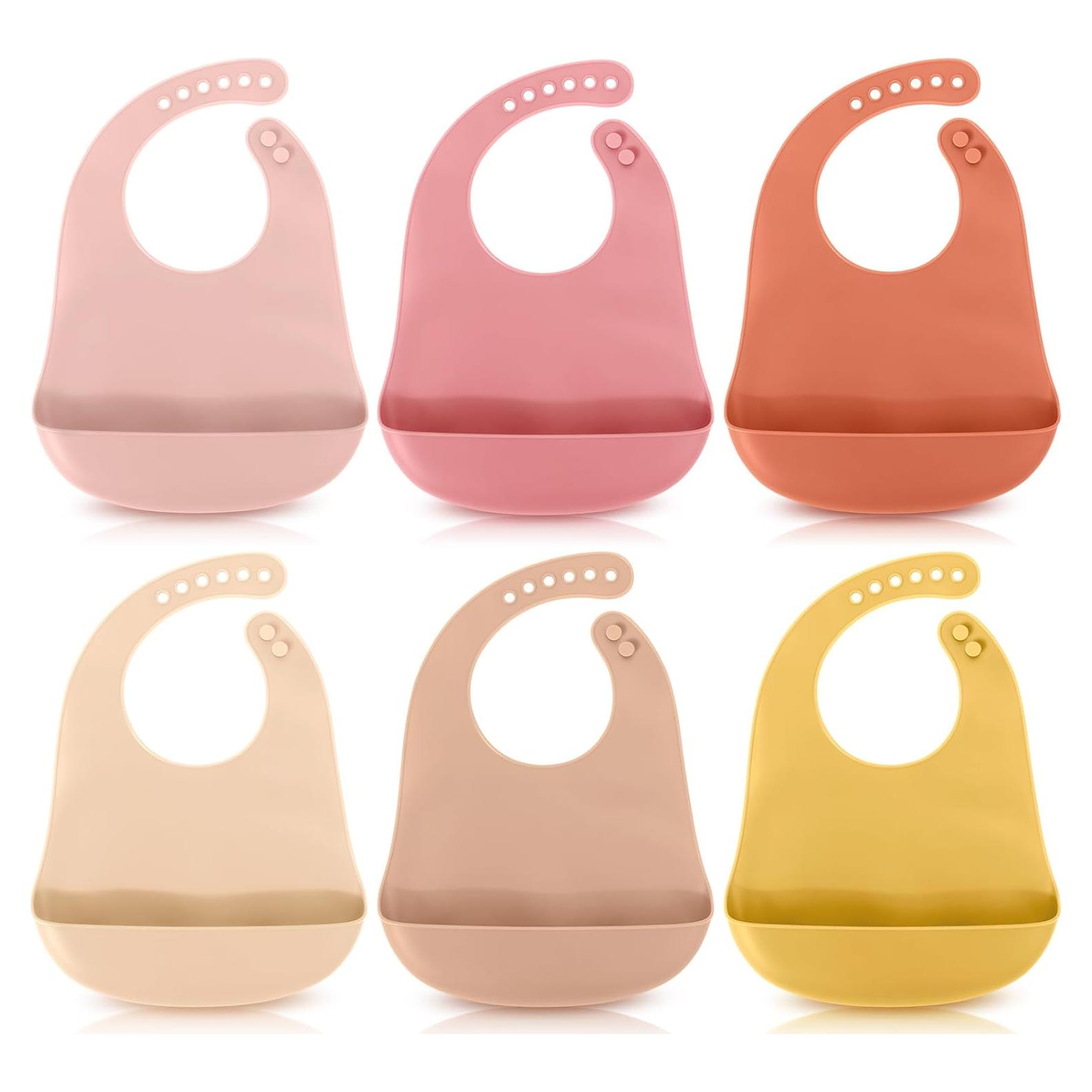 Baberos de Silicona Mepase Impermeables 6 Colores Ajustables