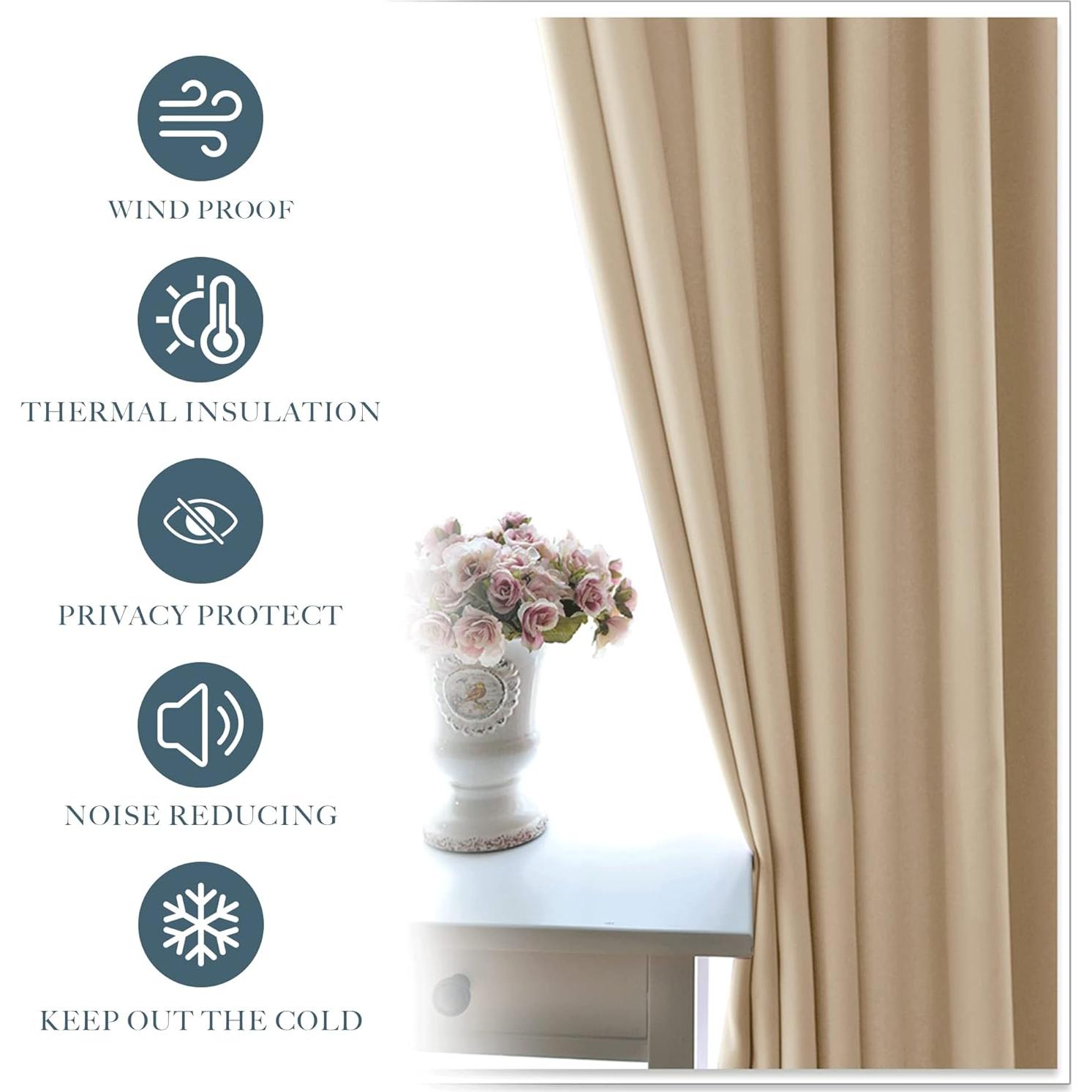 Cortinas Opacas PONY DANCE 73.66x60.96cm Beige Biscotti - Juego de 2