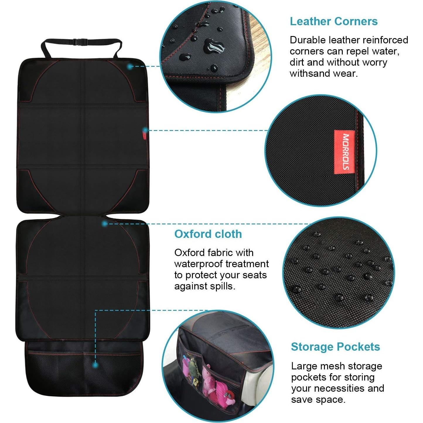 Protector de Asiento de Coche MORROLS 2 Pcs Impermeable XL