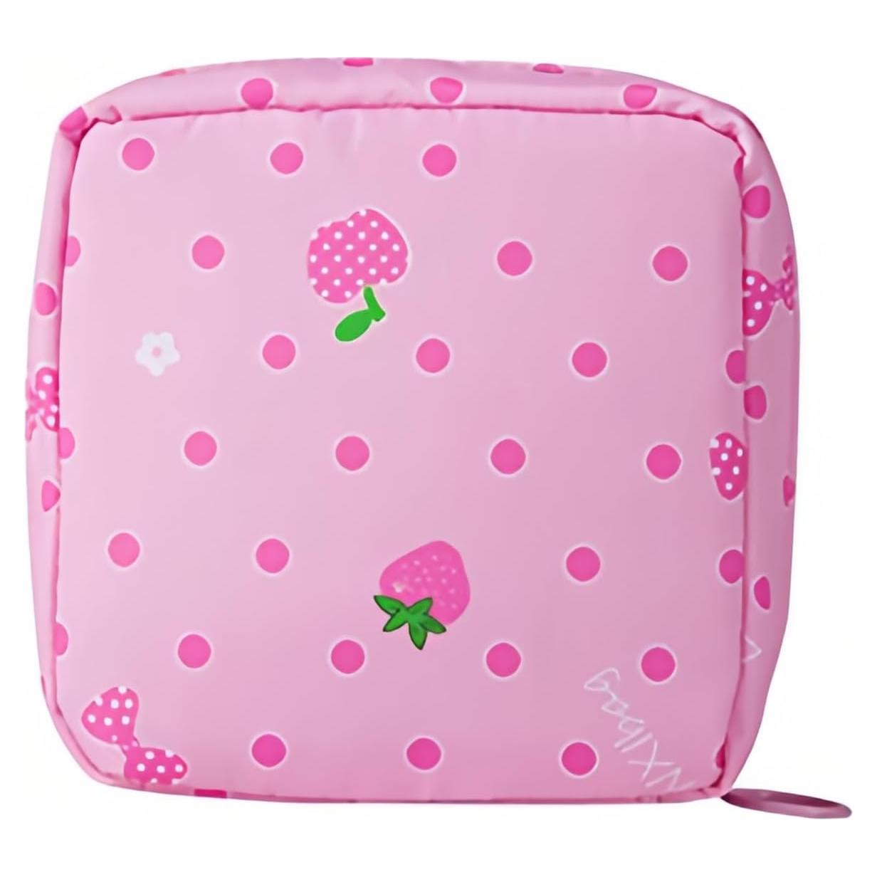 Bolsa de Almacenamiento de Toallas Sanitarias PayPie Rosa 12x12 cm