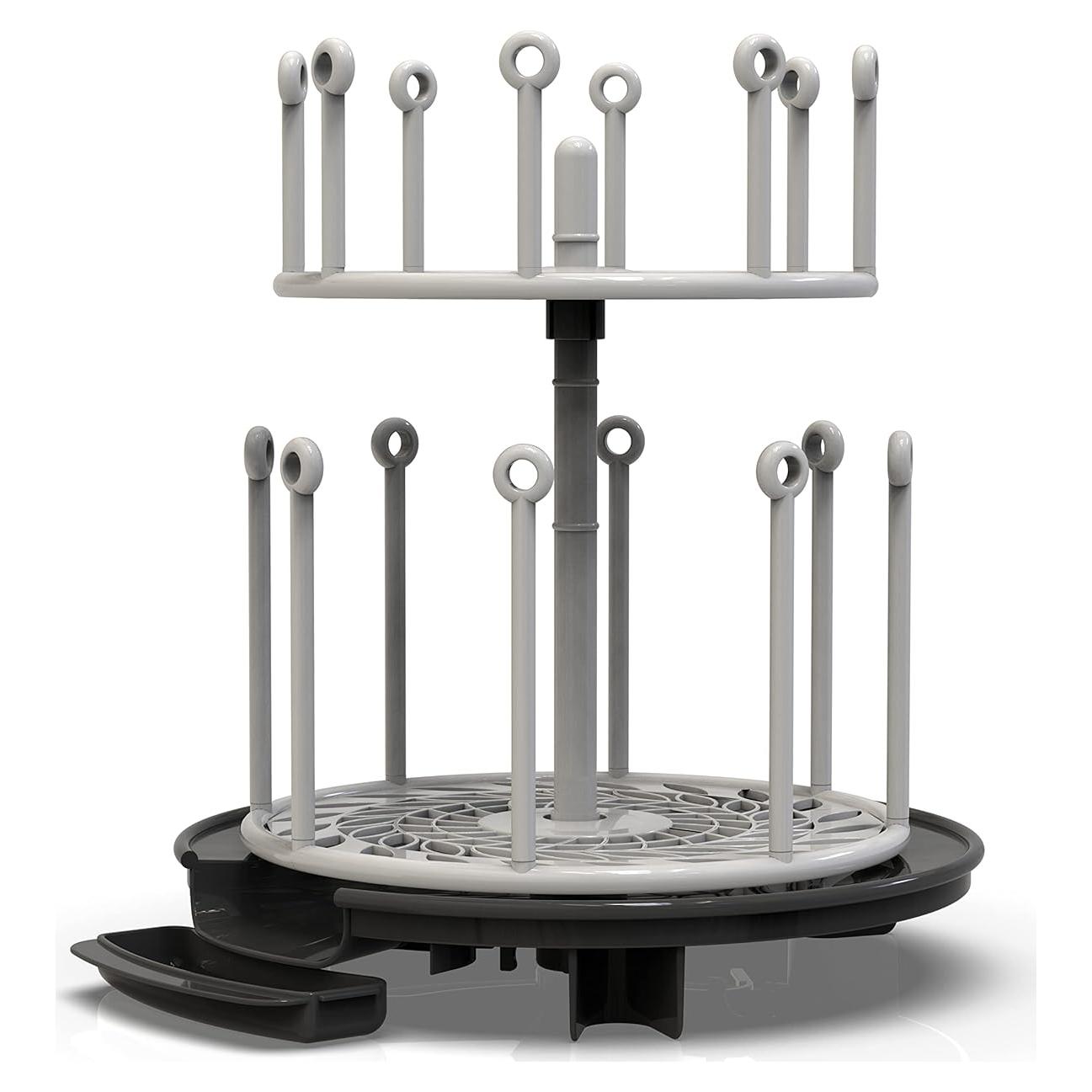 Estante de Secado de Botellas El Primer Año - Negro - 2 Niveles