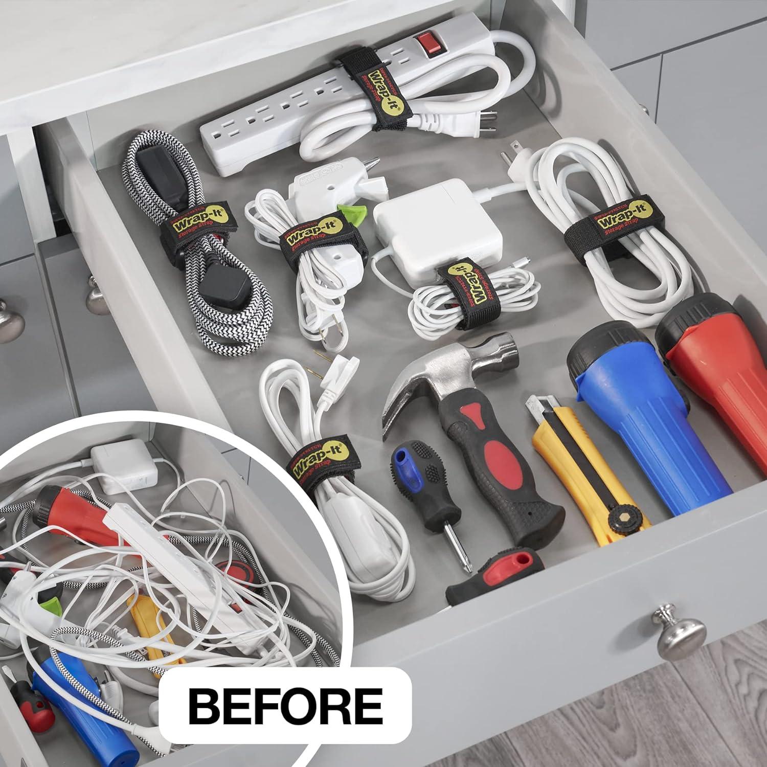 Correas de Almacenamiento Wrap-It 6" Elásticas - Paquete de 12