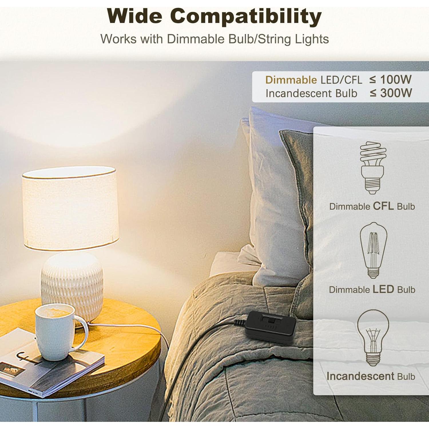 Regulador de Luz DiCUNO 100W LED/CFL 300W Incandescente Negro