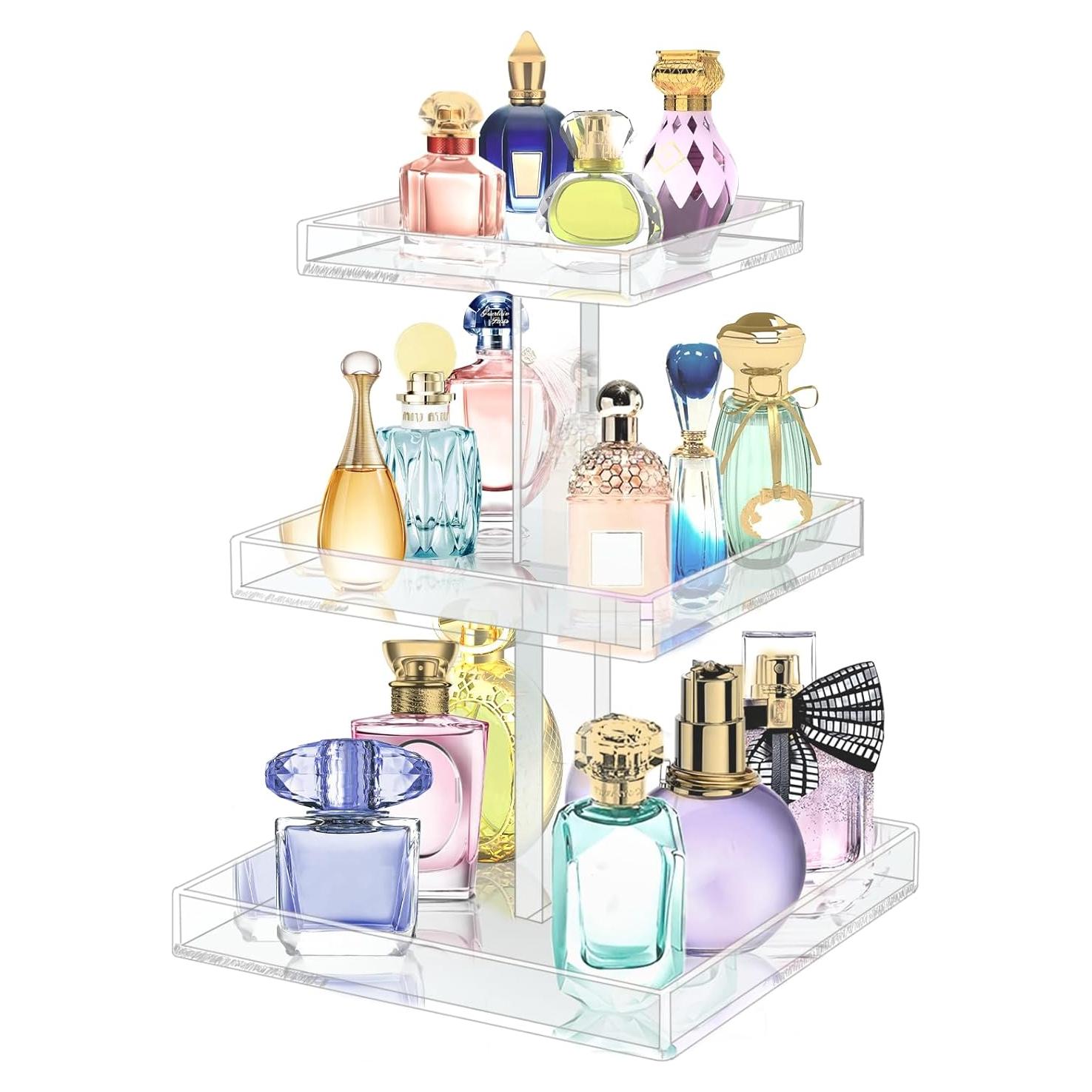 Organizador de Perfume YAGELI Acrílico Transparente 3 Niveles