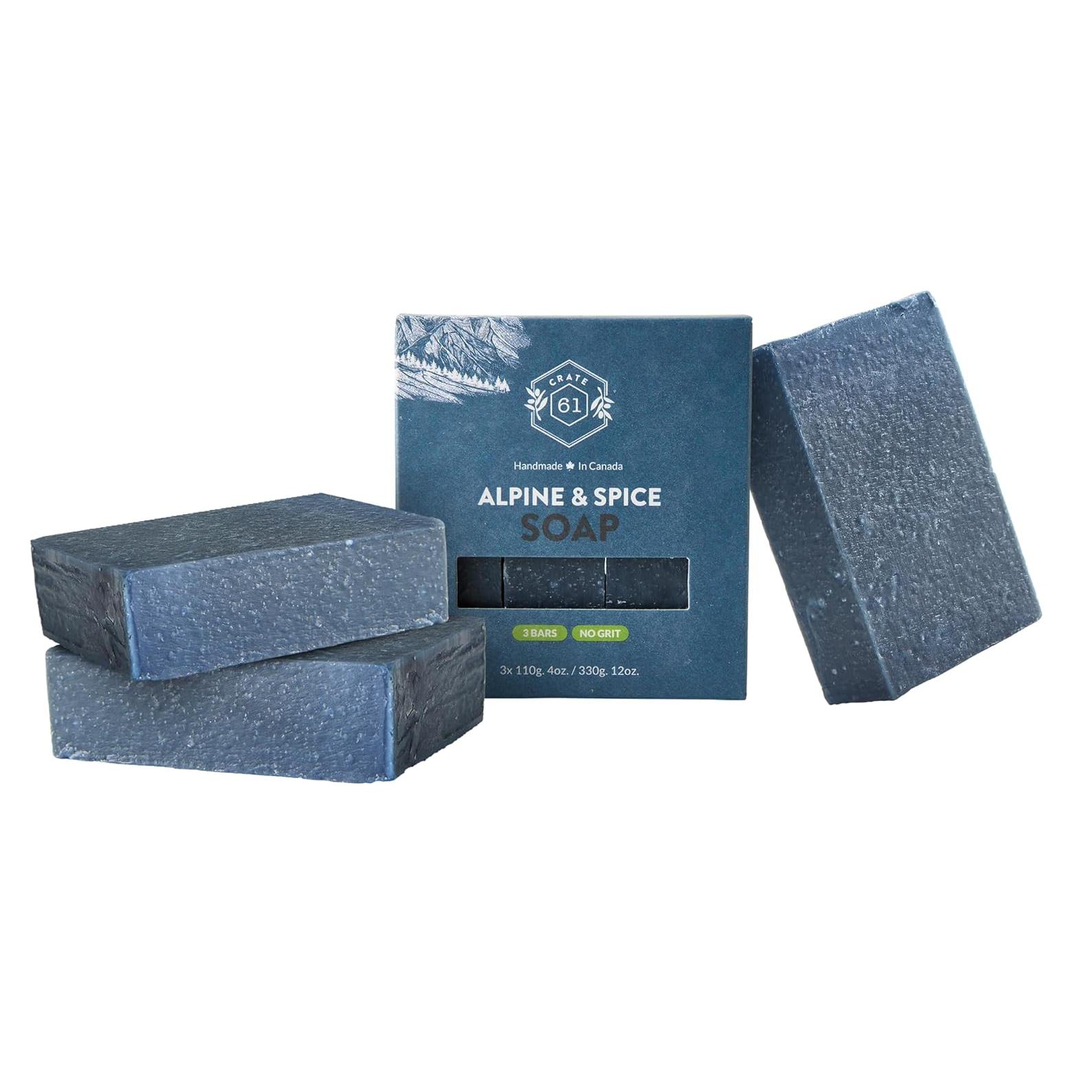 Jabón Natural en Barra Crate 61 - Alpino y Especias - 3 Unidades