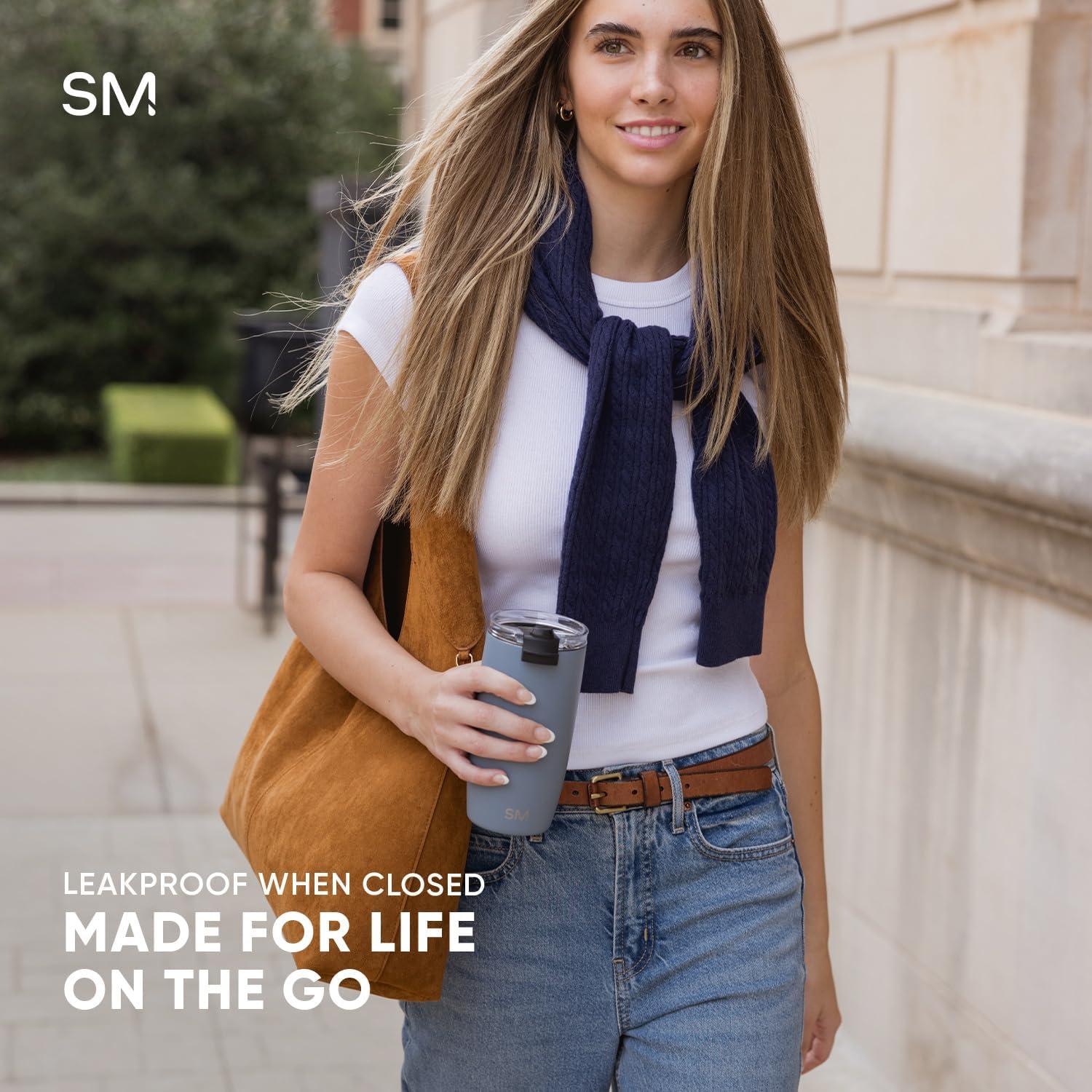 Taza de Viaje Simple Modern Voyager 16oz Acero Inoxidable Aislada