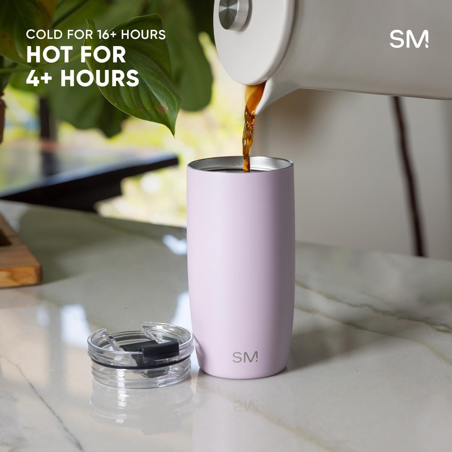 Taza de Viaje Simple Modern Voyager 16oz Acero Inoxidable Aislada