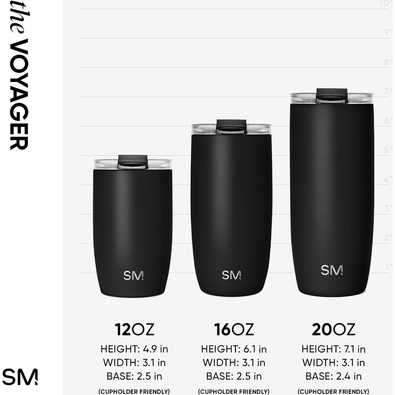 Taza de Viaje Simple Modern Voyager 12oz Aislada Neblina Lavanda