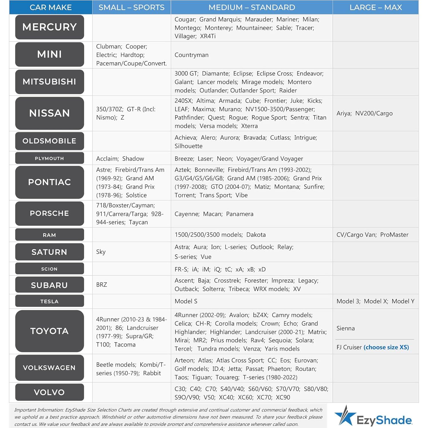 EzyShade Parasol para Parabrisas Mediano Reflectante