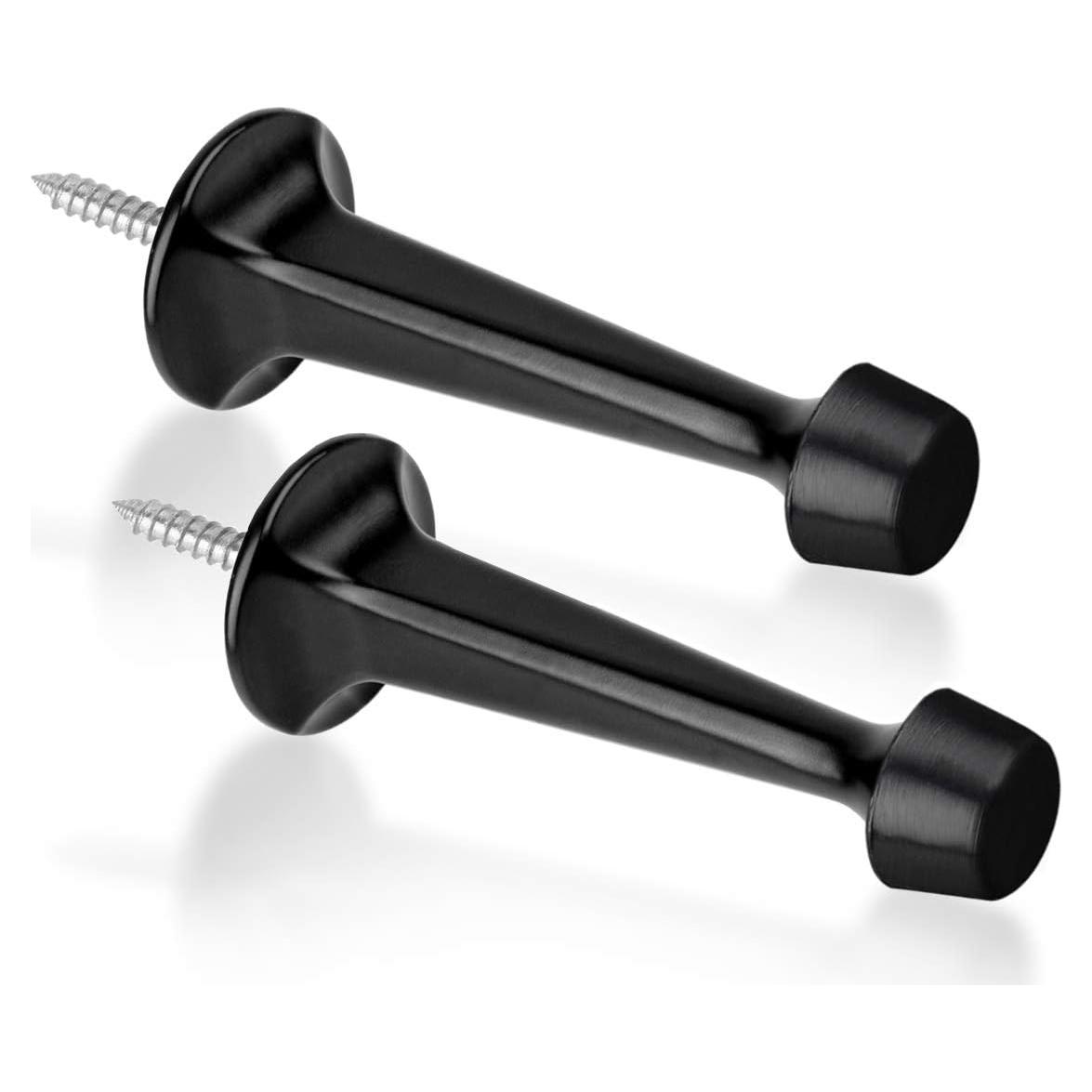 2 Paradas de Puerta KOVOSCH Rígidas con Puntas de Goma, Negro