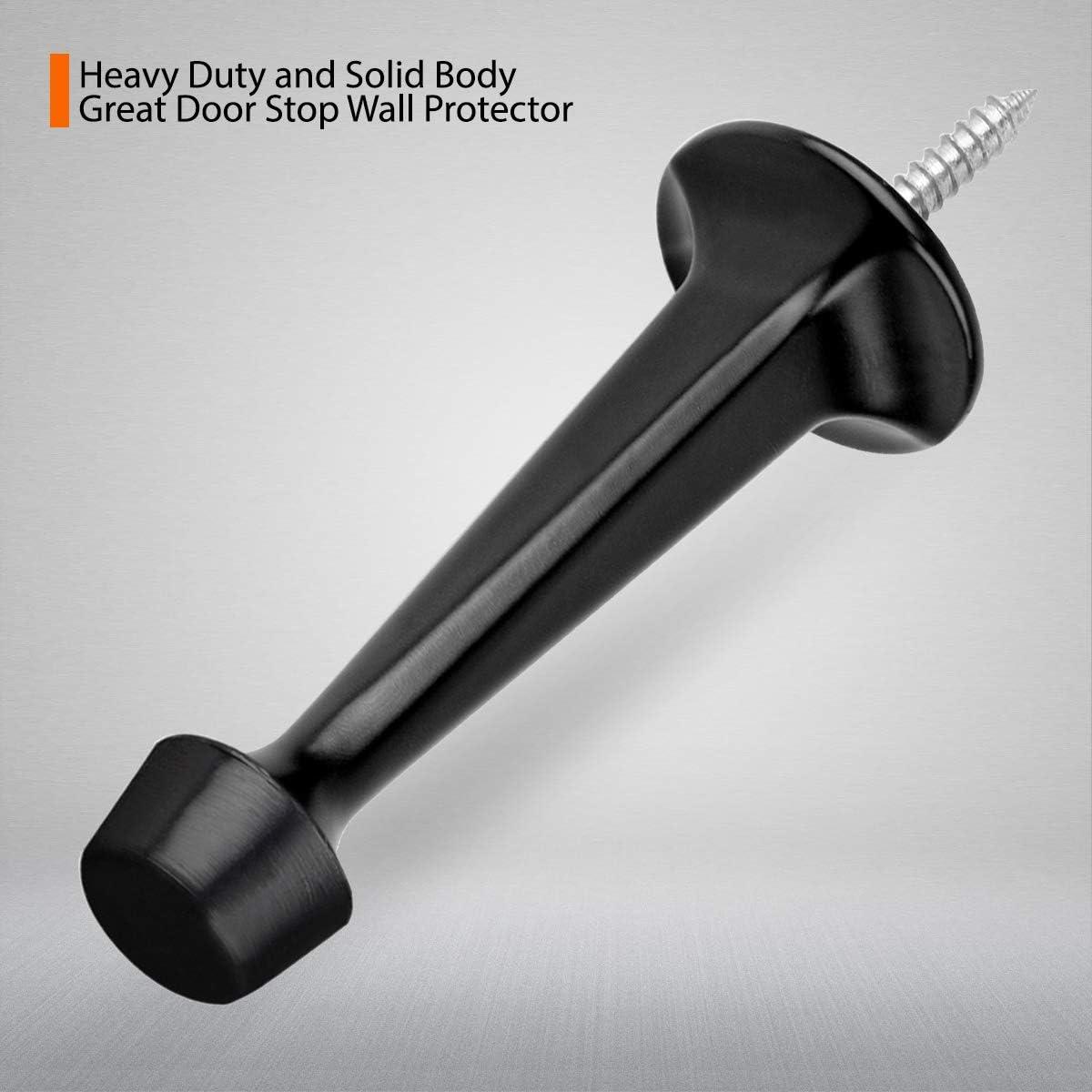 2 Paradas de Puerta KOVOSCH Rígidas con Puntas de Goma, Negro