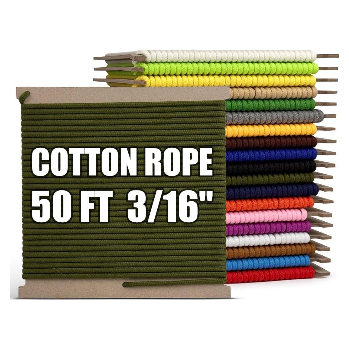 Cuerda de Algodón Trenzada PH PerkHomy 5mm 15.24m Verde Militar