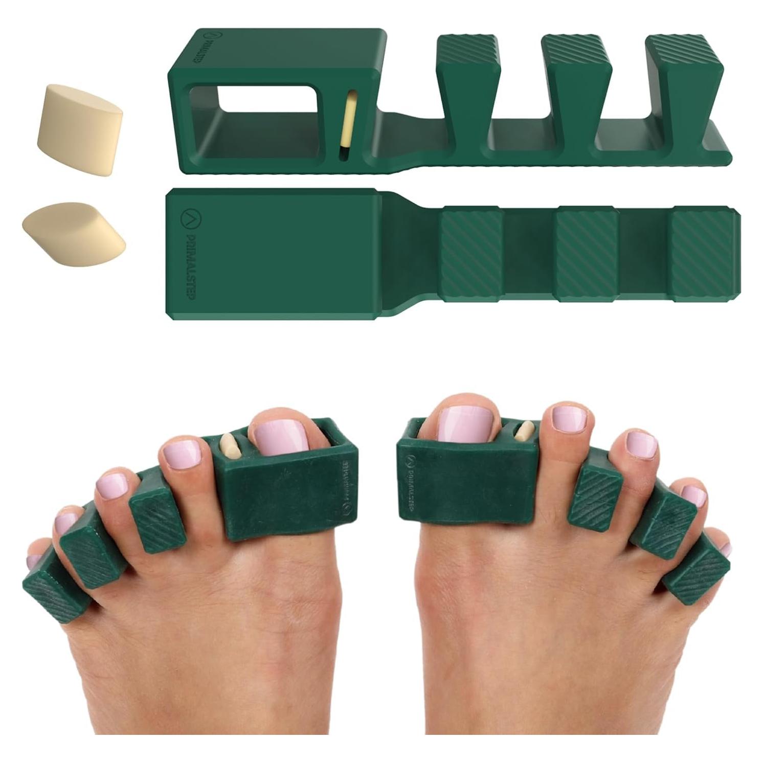 Separadores de Dedos Ajustables PrimalStep - 4 Piezas Verde