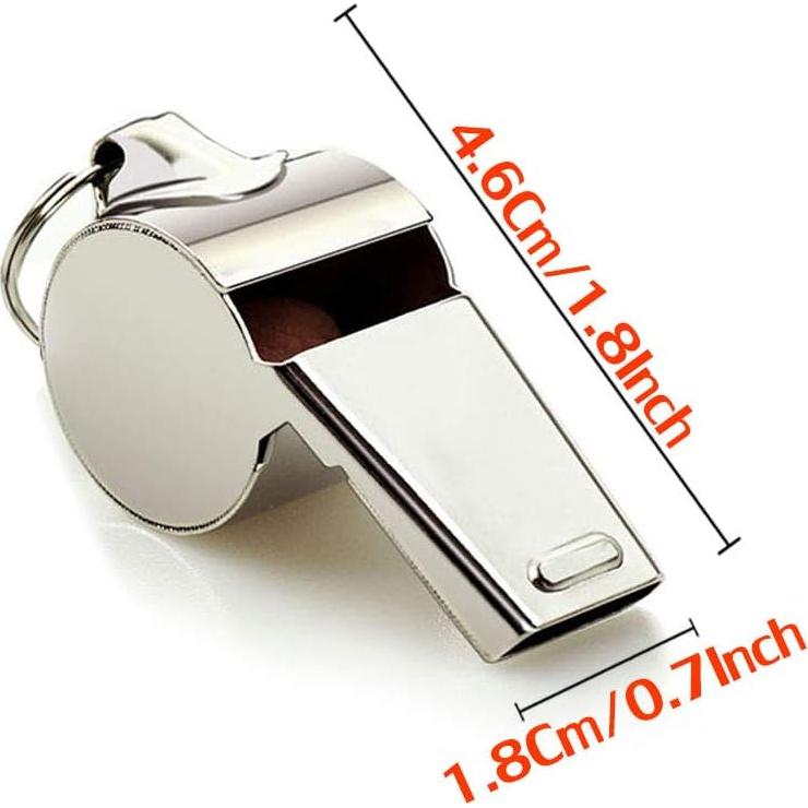 Silbato Deportivo Acero Inoxidable Hipat - 2 Piezas con Cordón