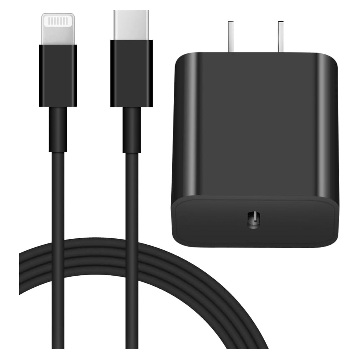 Cargador Rápido USB-C 20W Coreykin para iPhone 14/13/12 - Negro