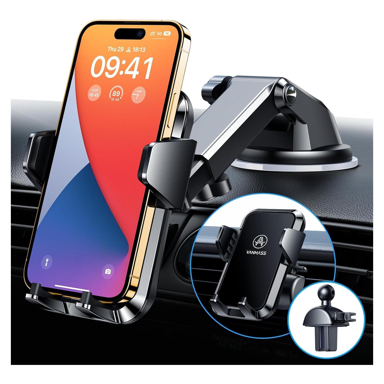 Soporte para Teléfono de Auto VANMASS 2025 Grado Militar Negro