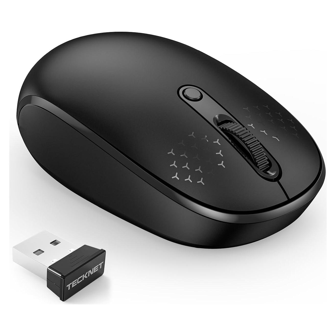 Ratón Inalámbrico TECKNET Negro 2.4G Silencioso 800/1200/1600 DPI