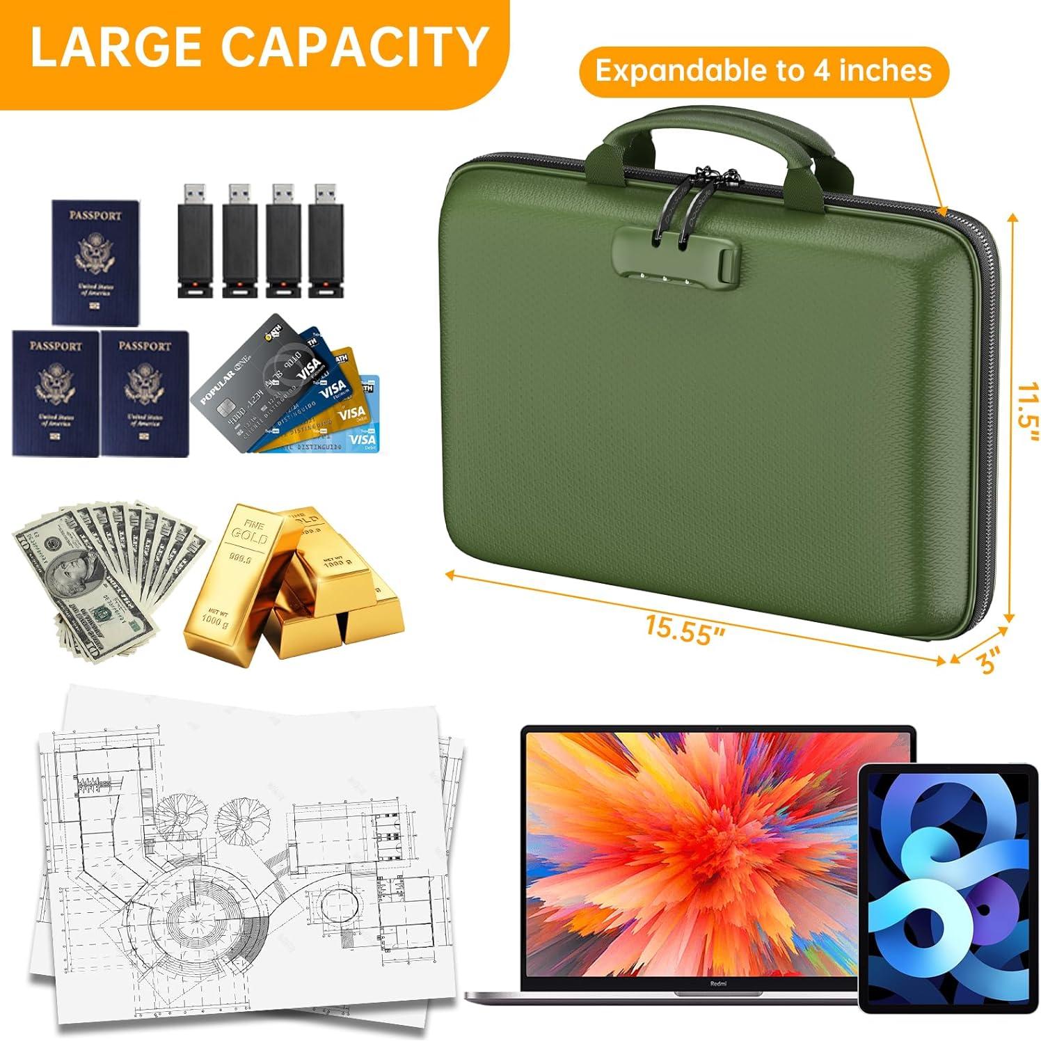 Organizador de Archivos a Prueba de Fuego DocSafe Verde 13 Bolsillos