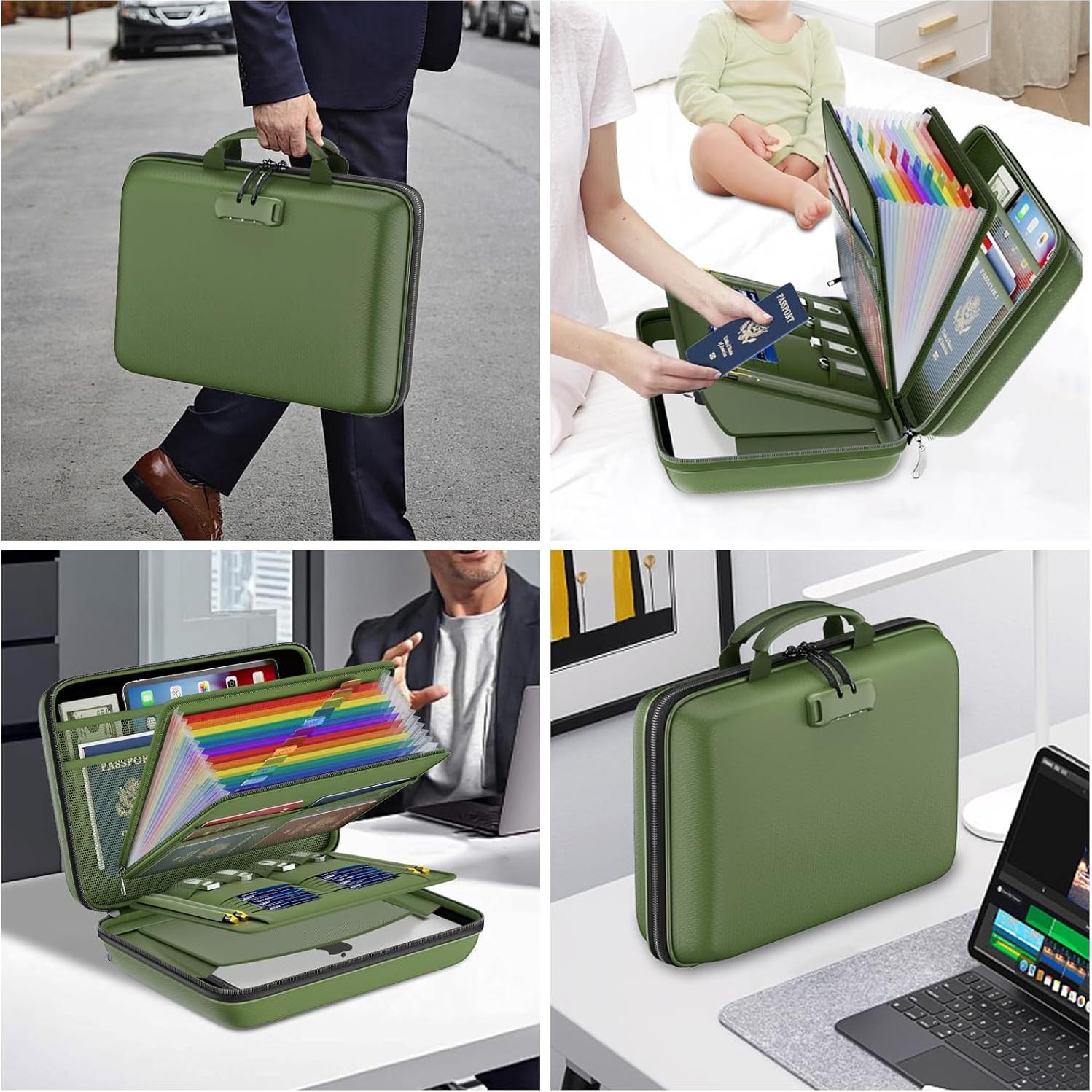 Organizador de Archivos a Prueba de Fuego DocSafe Verde 13 Bolsillos