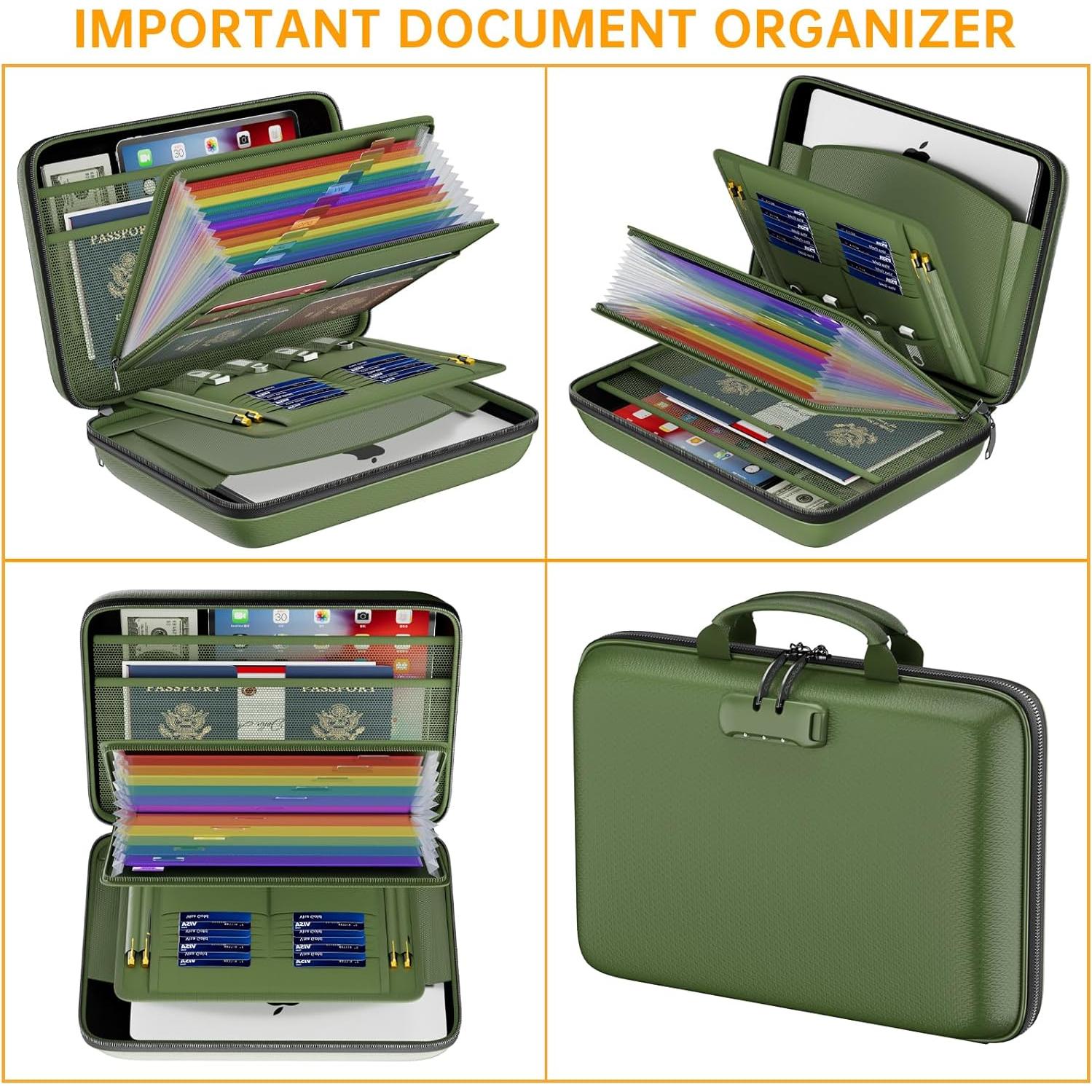 Organizador de Archivos a Prueba de Fuego DocSafe Verde 13 Bolsillos