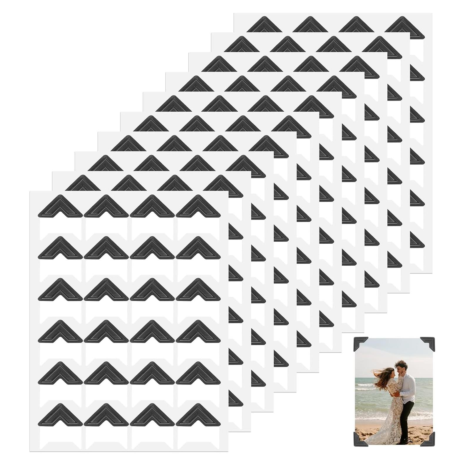 240 Esquinas de Foto Autoadhesivas Abeillo Negras 2x2cm