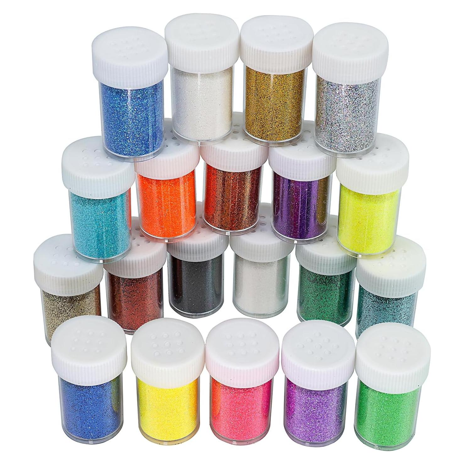 Juego de Brillantina Fina Holográfica Linwulte 20 Colores 300g