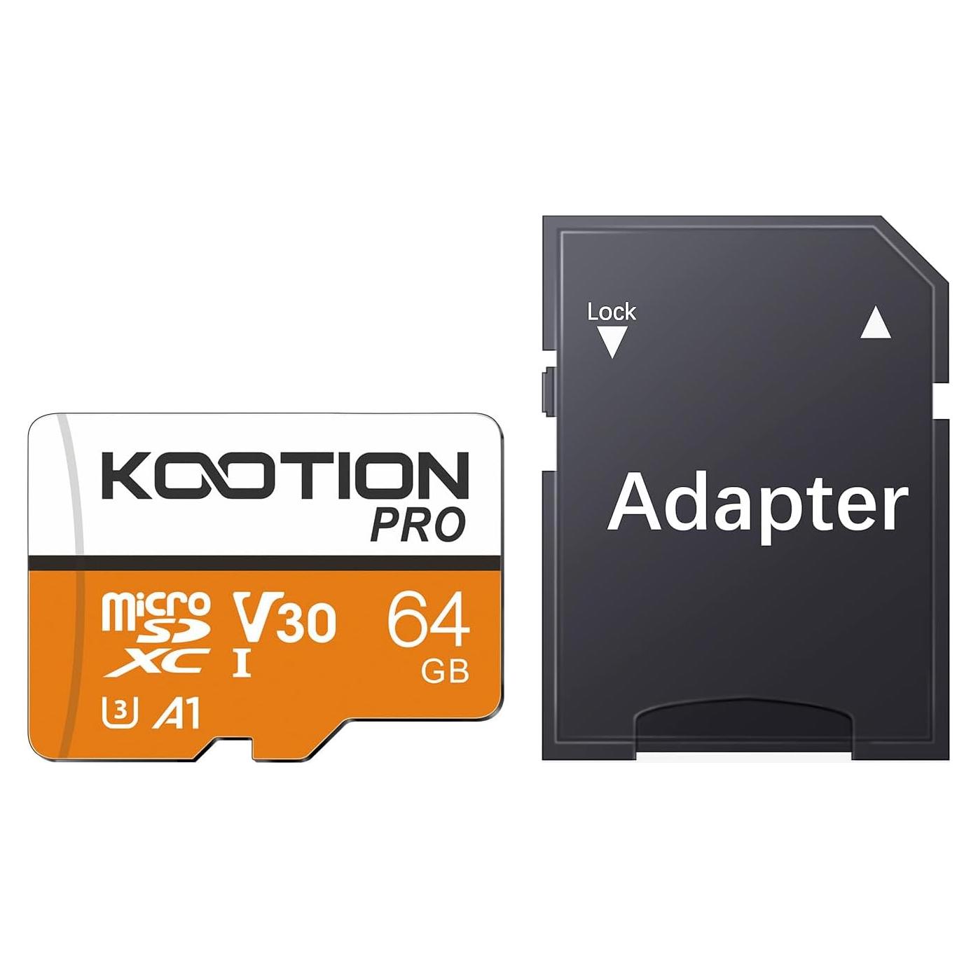 Tarjeta Micro SD 64GB KOOTION UHS-I C10 U3 A1 V30 4K UHD