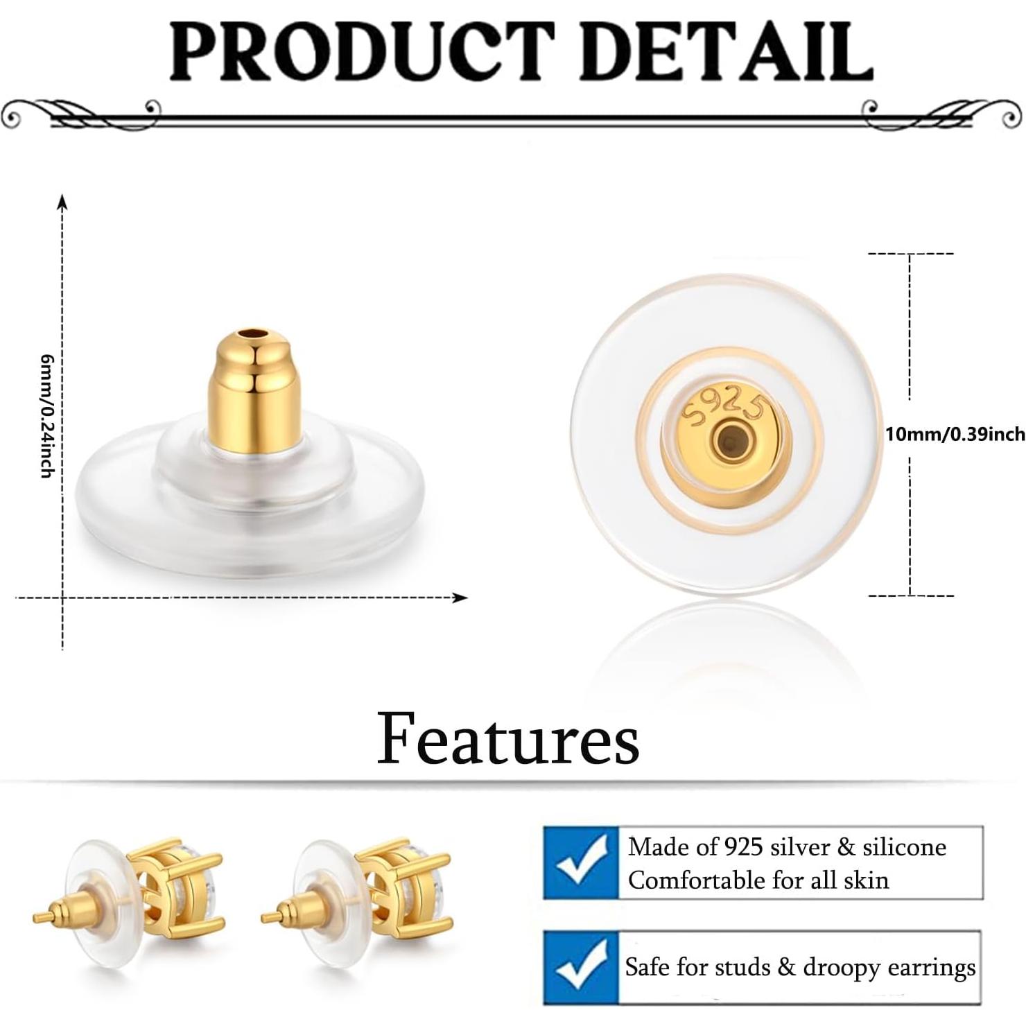 Resortes para Pendientes Moconar Plata Esterlina 925 Dorado