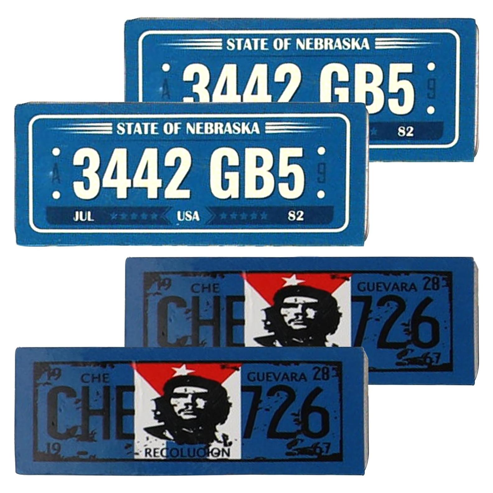 Kit de Placas de Licencia RC HIRCQOO 4 Piezas Metal 1/10