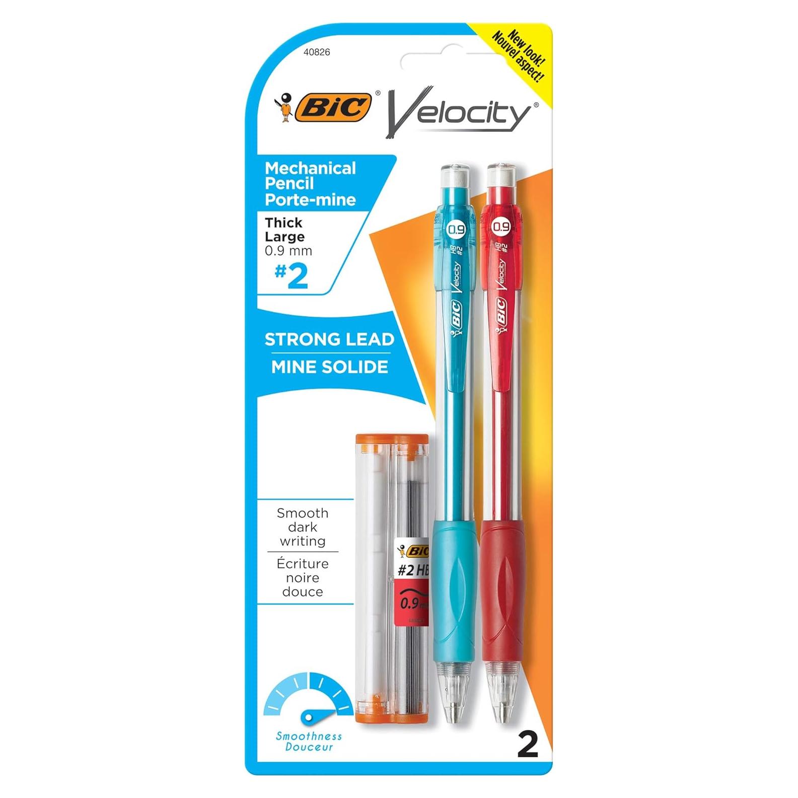 Lápiz Mecánico BIC Velocity 0.9mm Negro - 2 Cuentas