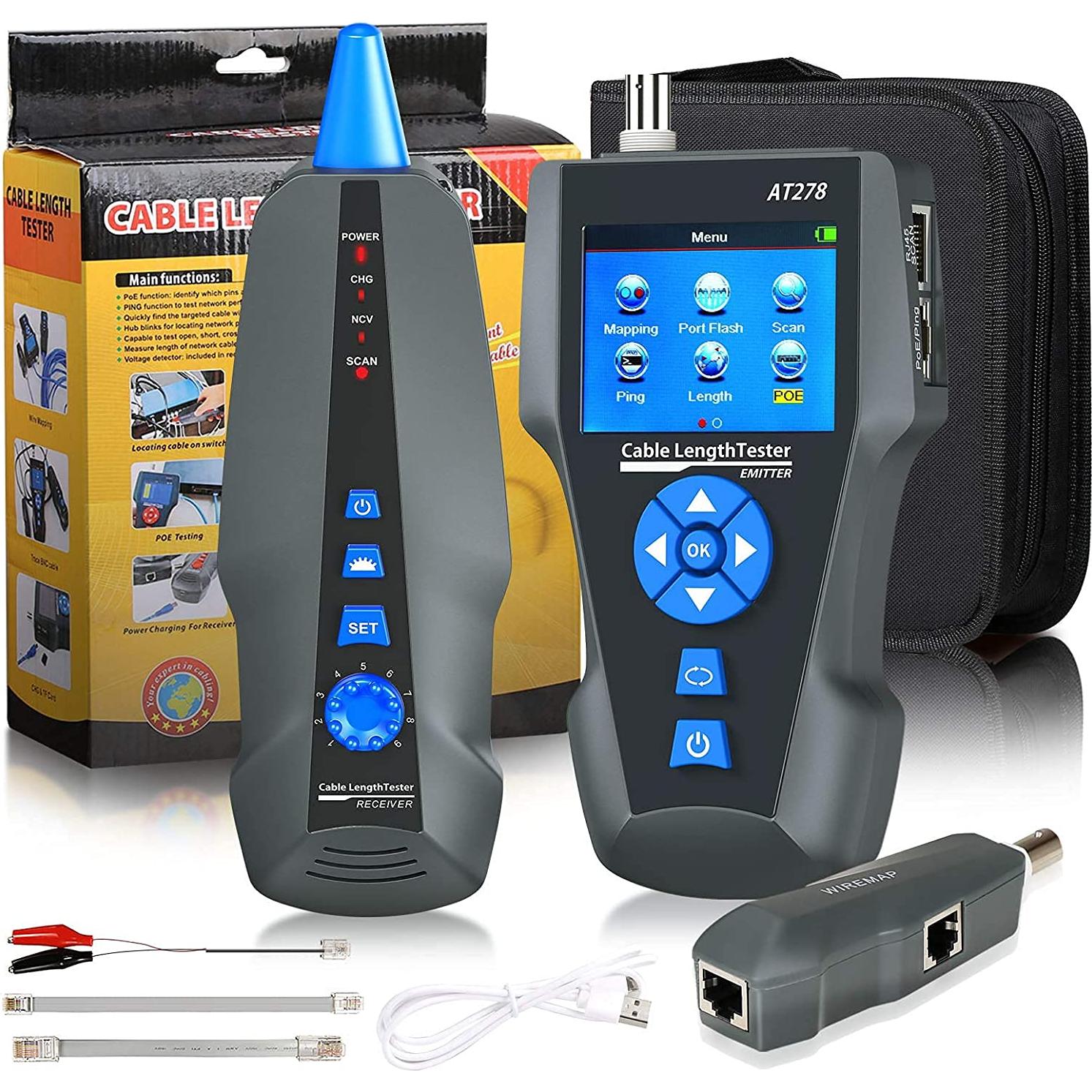 Probador de Cable Multifuncional KOSLOL AT278 con LCD y PoE