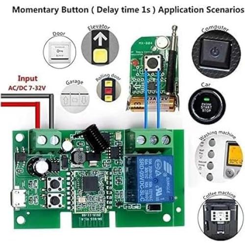 Interruptor Inteligente Zigbee Huacaoe 1CH 7-32V Control Remoto