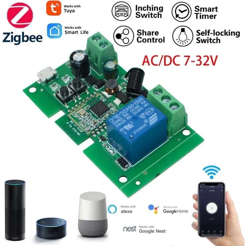 Interruptor Inteligente Zigbee Huacaoe 1CH 7-32V Control Remoto