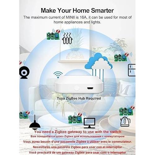 Interruptor Inteligente Zigbee Huacaoe 1CH 7-32V Control Remoto