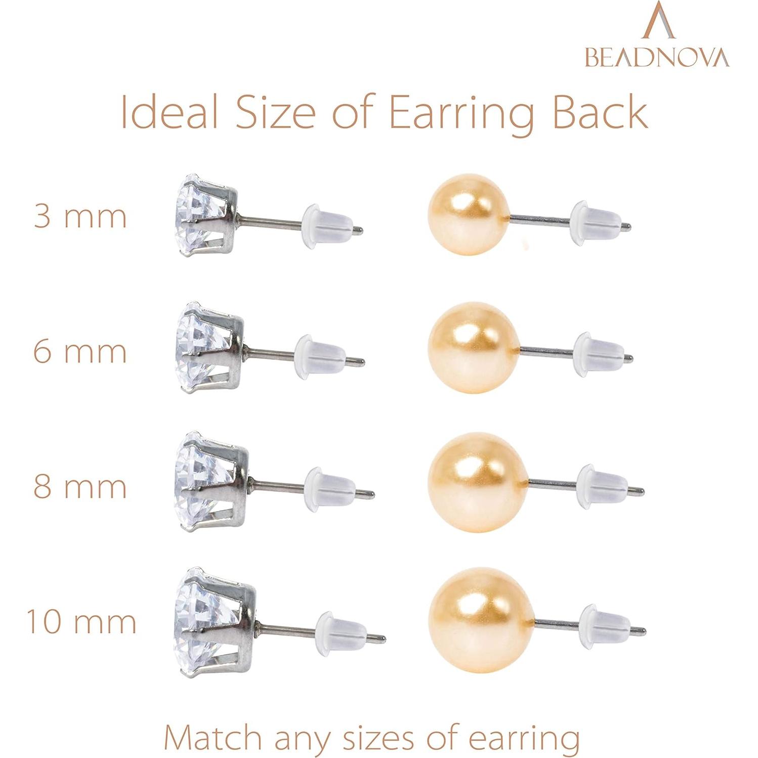 Respaldo de Pendientes BEADNOVA Goma Transparente 1000 pcs