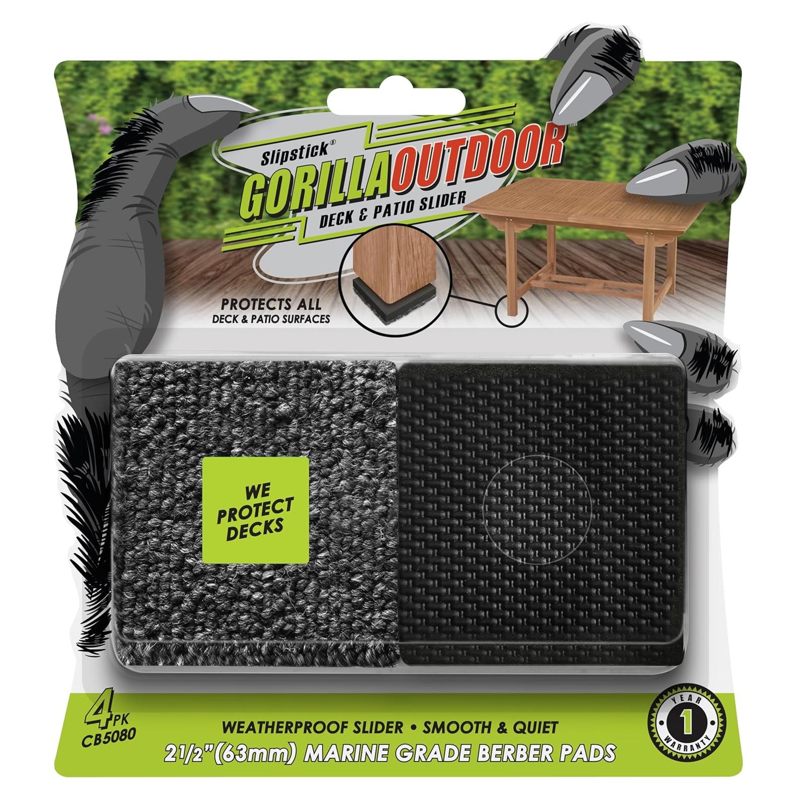 Deslizadores de Muebles GorillaOutdoor 6.35 cm a Prueba de Clima - Paquete de 4