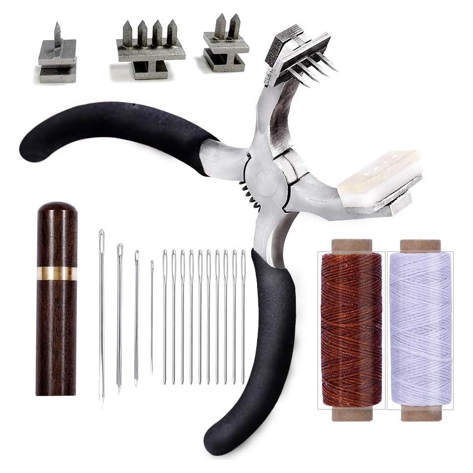 Perforadora de Agujeros BUTUZE para Cuero 4mm + Agujas y Hilo