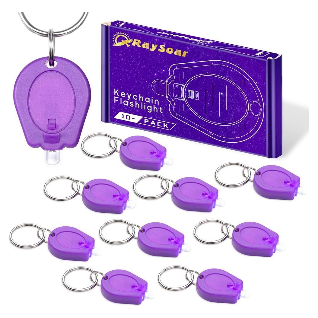 Paquete de 10 Linternas LED Mini RaySoar Púrpura 12 Lúmenes