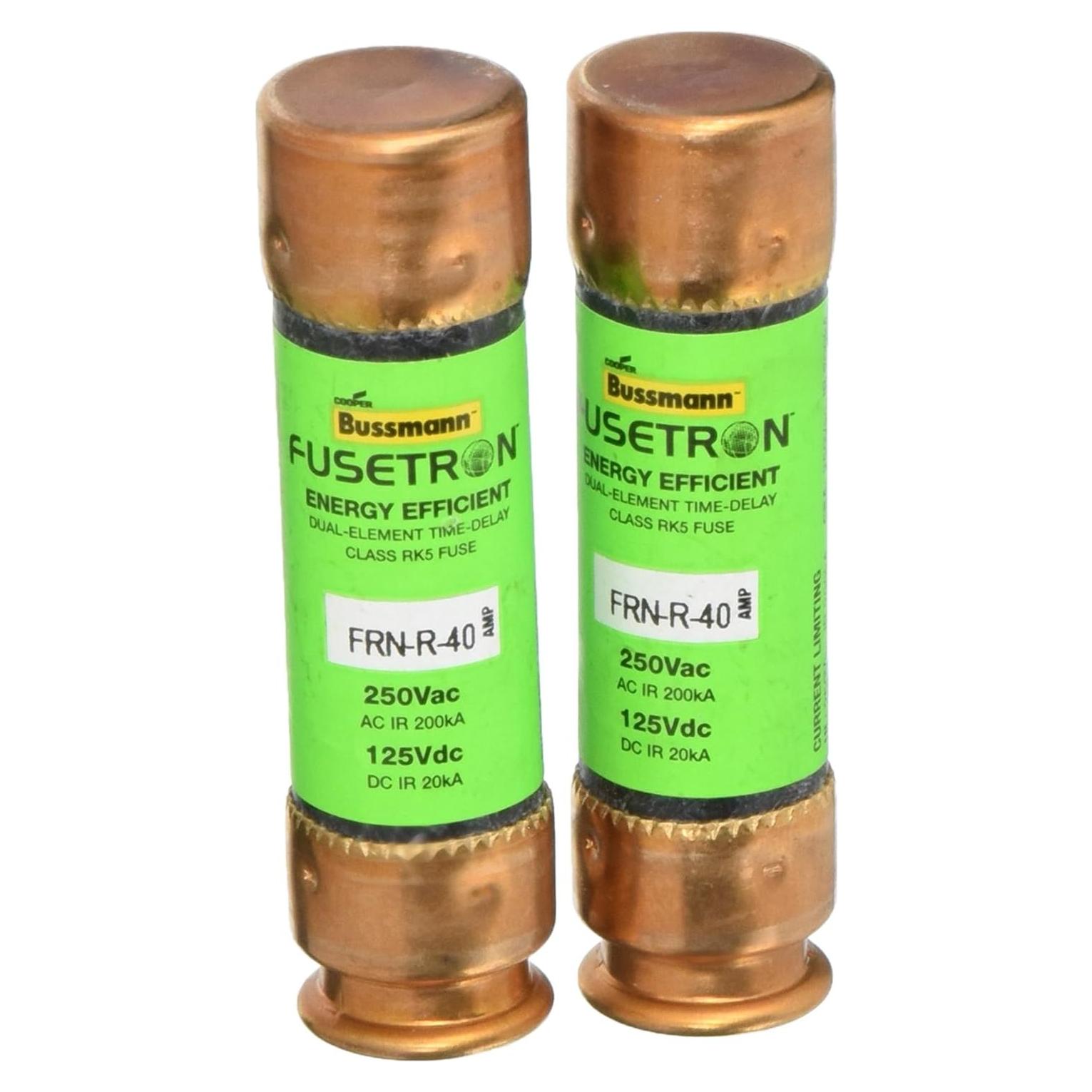 Fusible Bussmann FRN-R 40A 250V Paquete de 2 Piezas