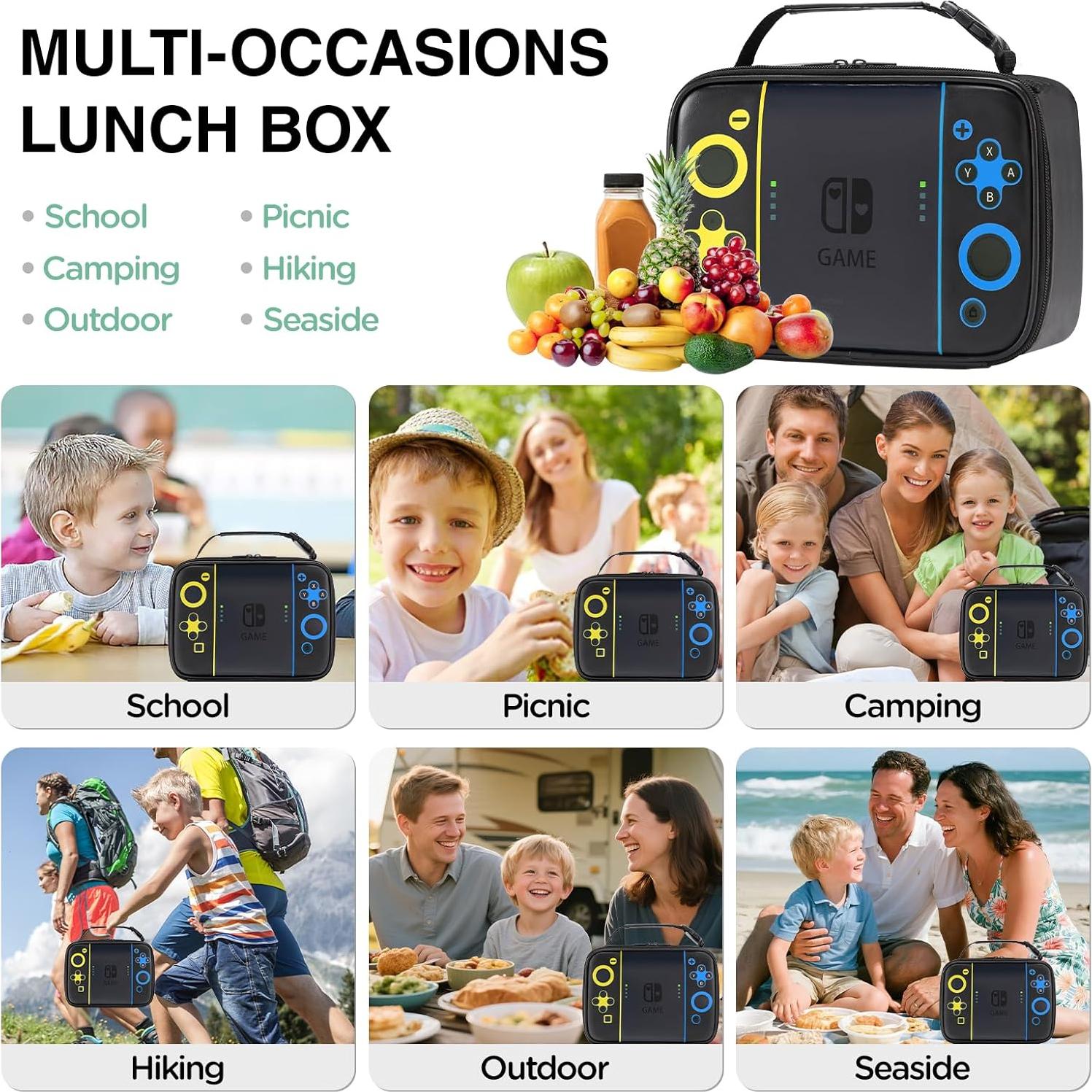 Caja de Almuerzo Gamer Hairao 25.9x10.2x22.1cm Aislada