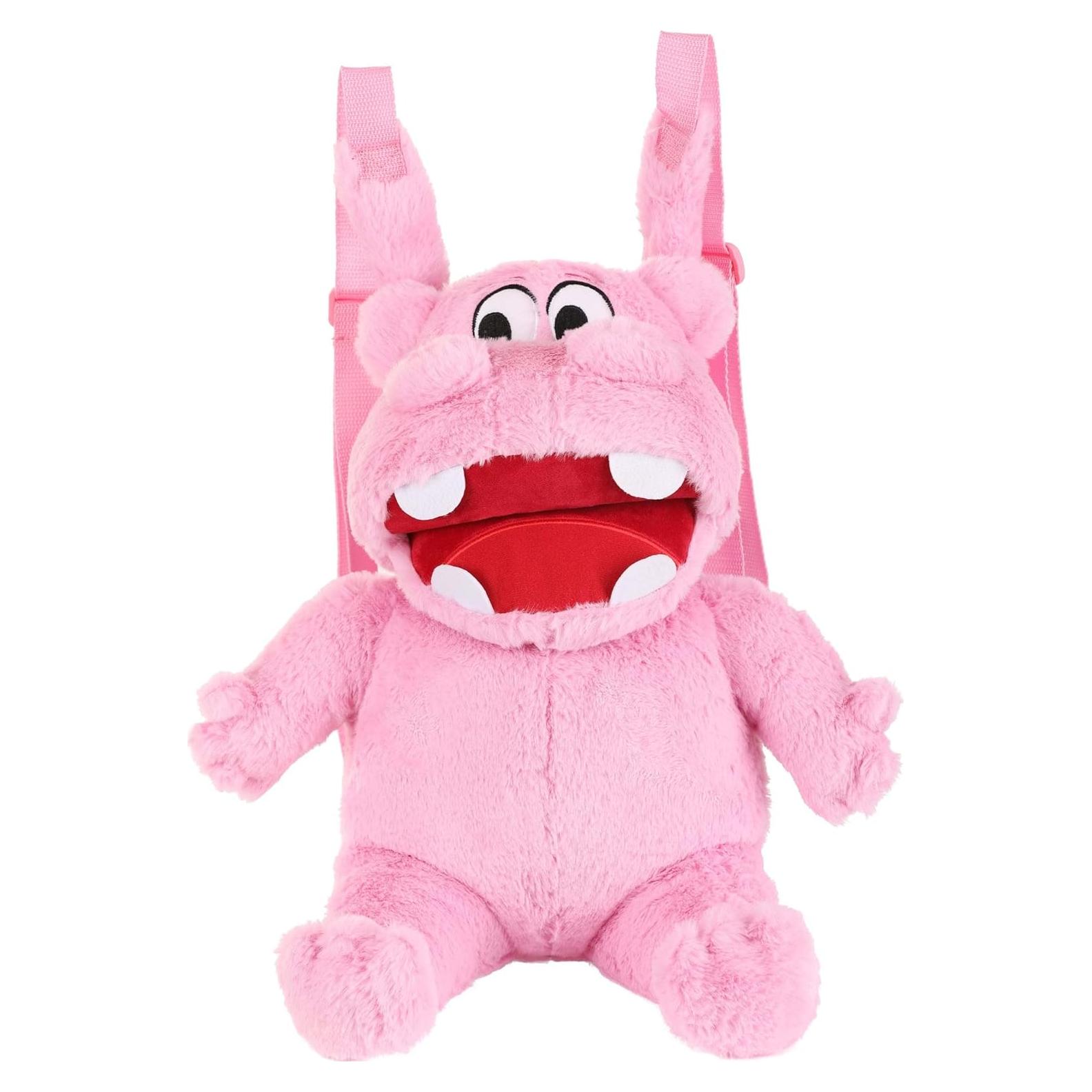 Mochila de Peluche Hipopótamos Hambrientos Rosa 43 cm