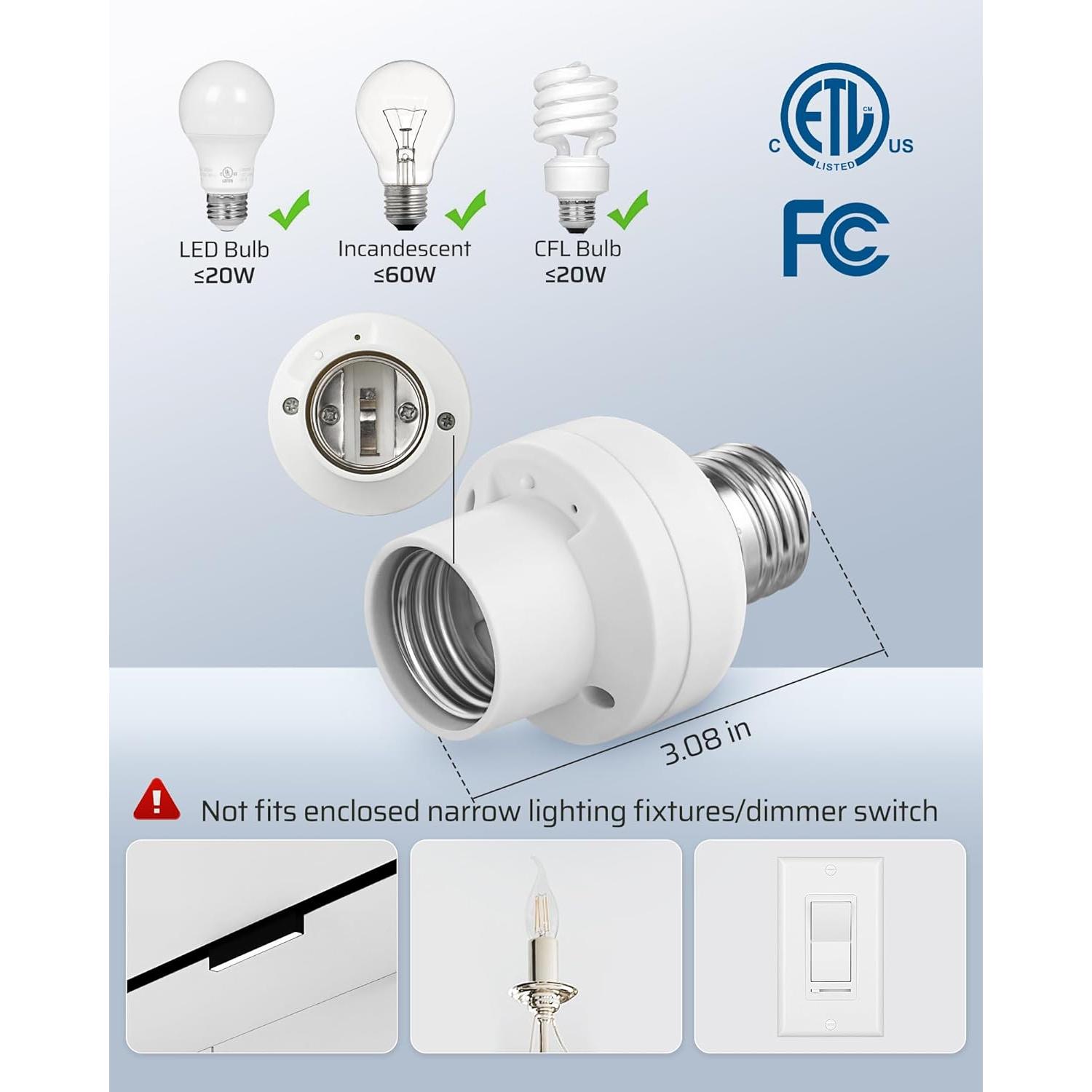 Zócalo de Bombilla con Control Remoto Dewenwils E26 E27