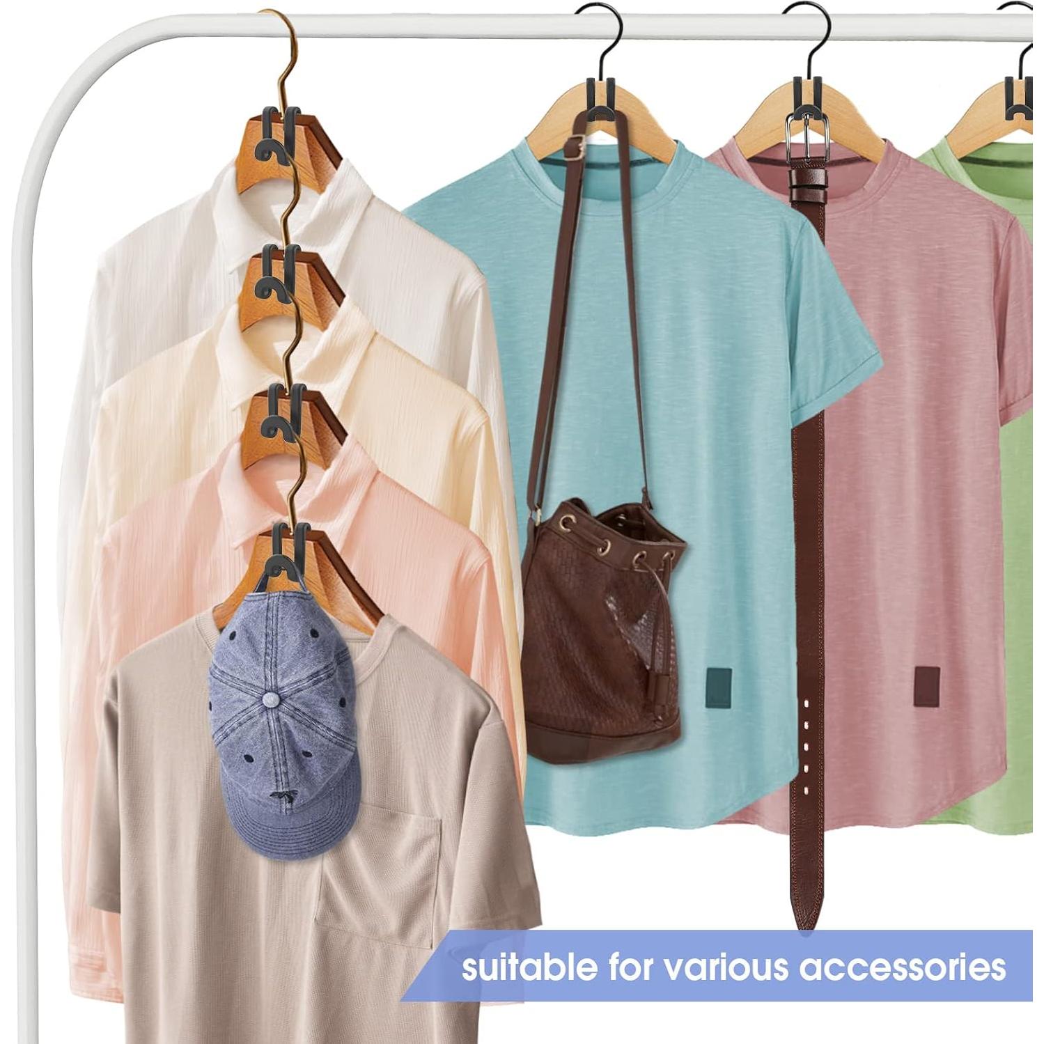 80 Ganchos Conectores para Perchas Besslly Ahorro Espacio Negro