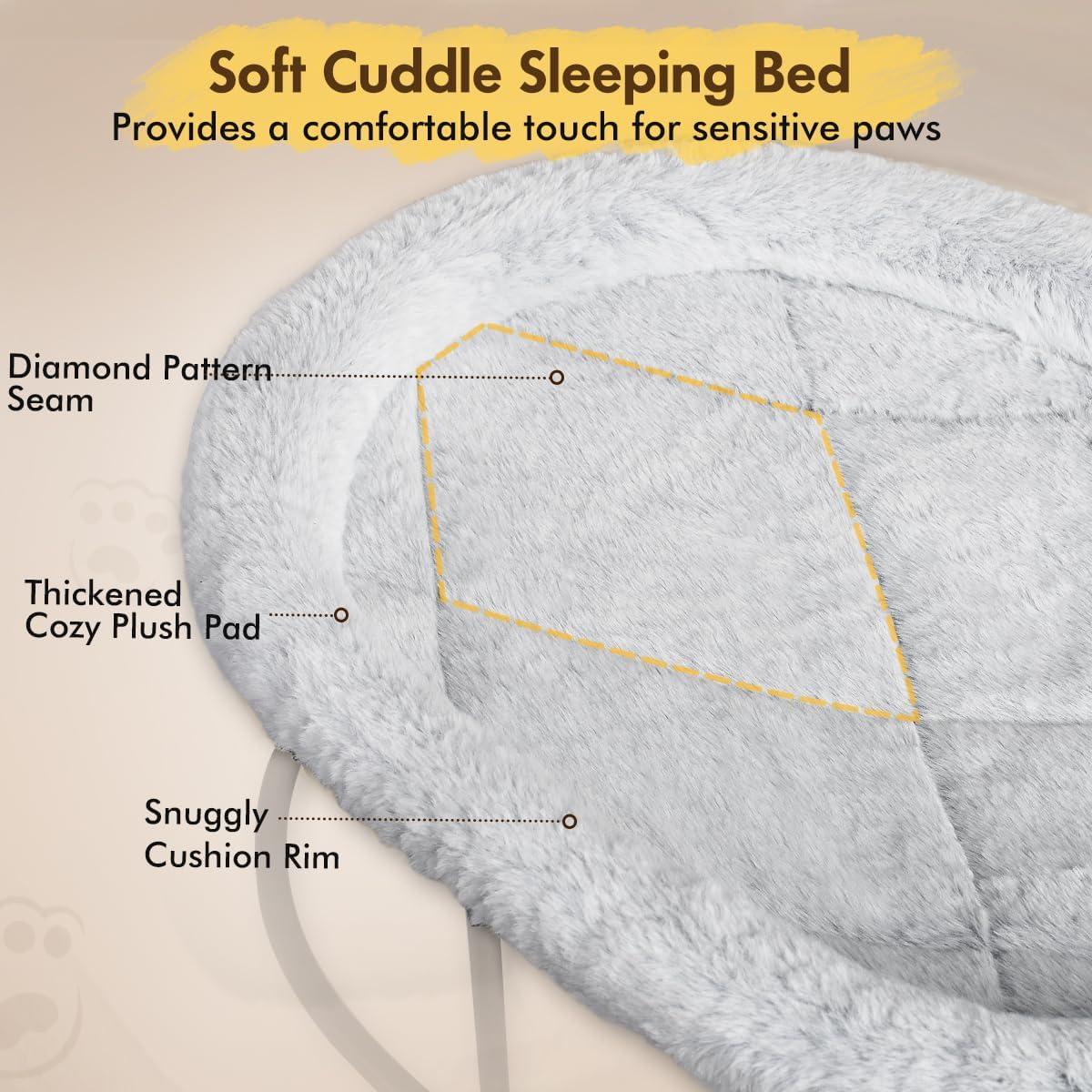 Cama Hamaca Elevada para Gatos Zoratoo Ovalada Gris 60x43.8cm