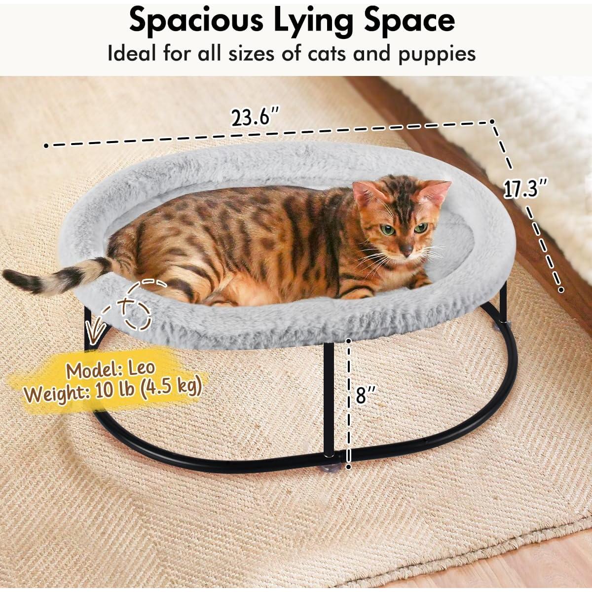 Cama Hamaca Elevada para Gatos Zoratoo Ovalada Gris 60x43.8cm