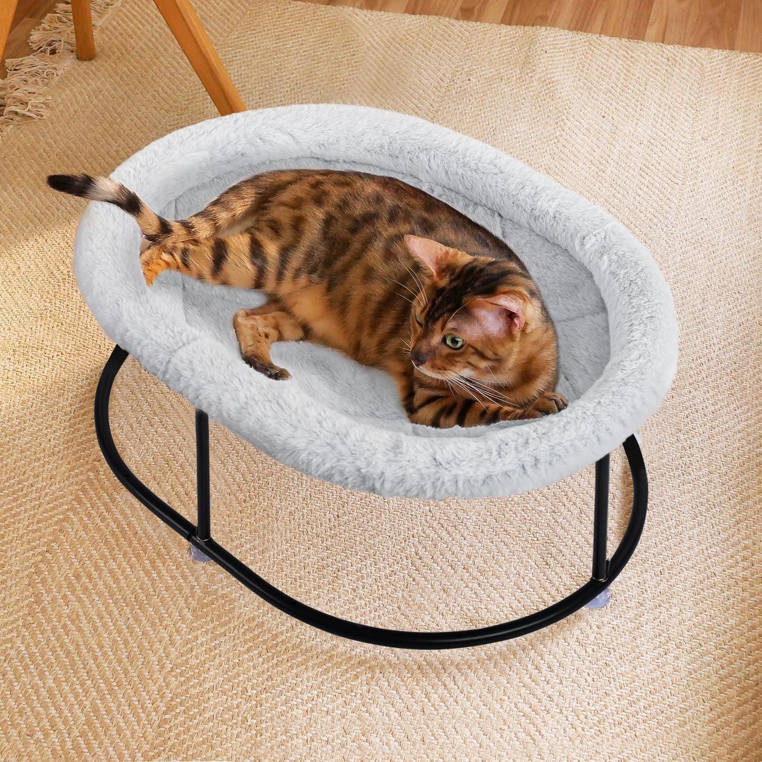 Cama Hamaca Elevada para Gatos Zoratoo Ovalada Gris 60x43.8cm