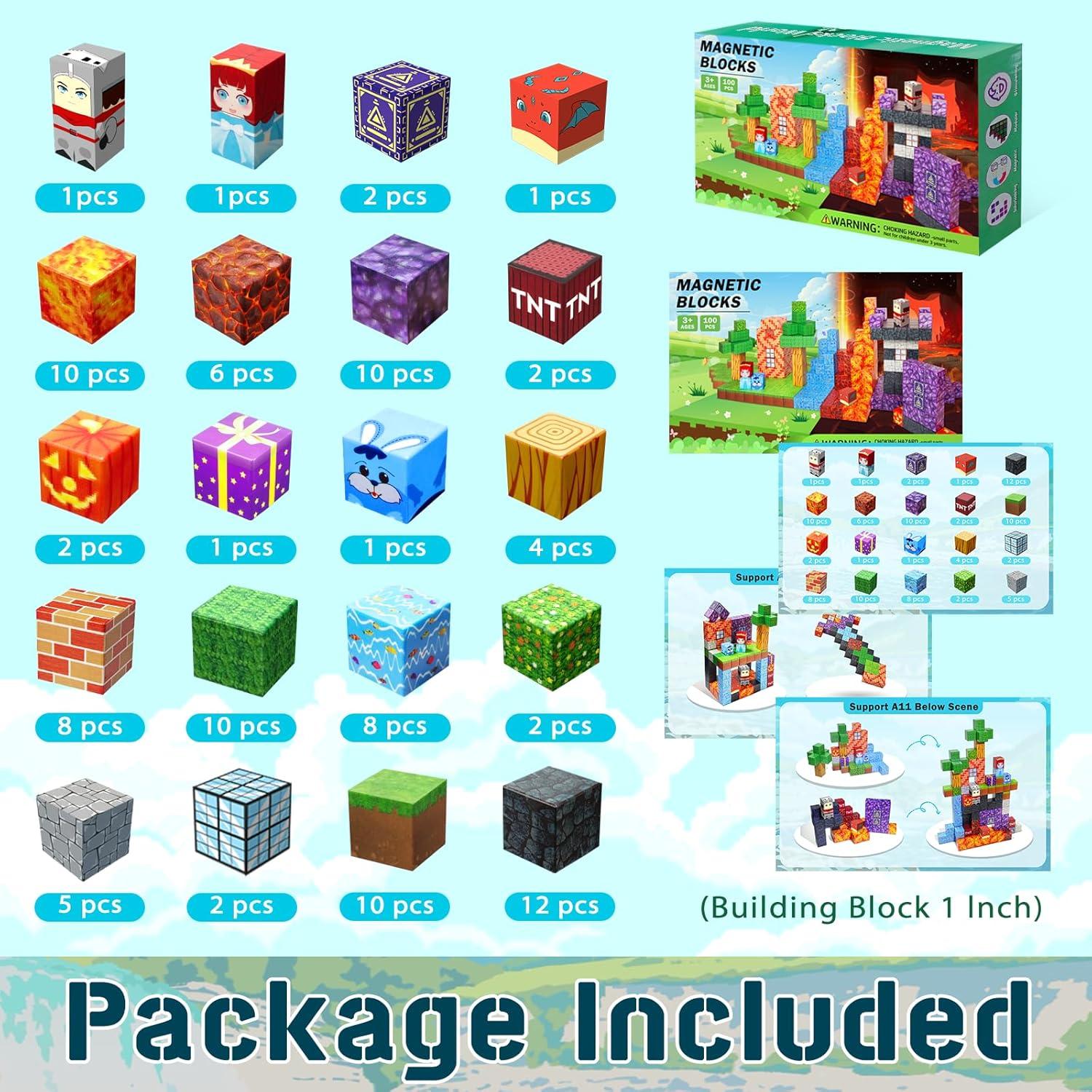 Bloques Magnéticos NVDILO 100 Piezas Aventura Marino Juguete STEM