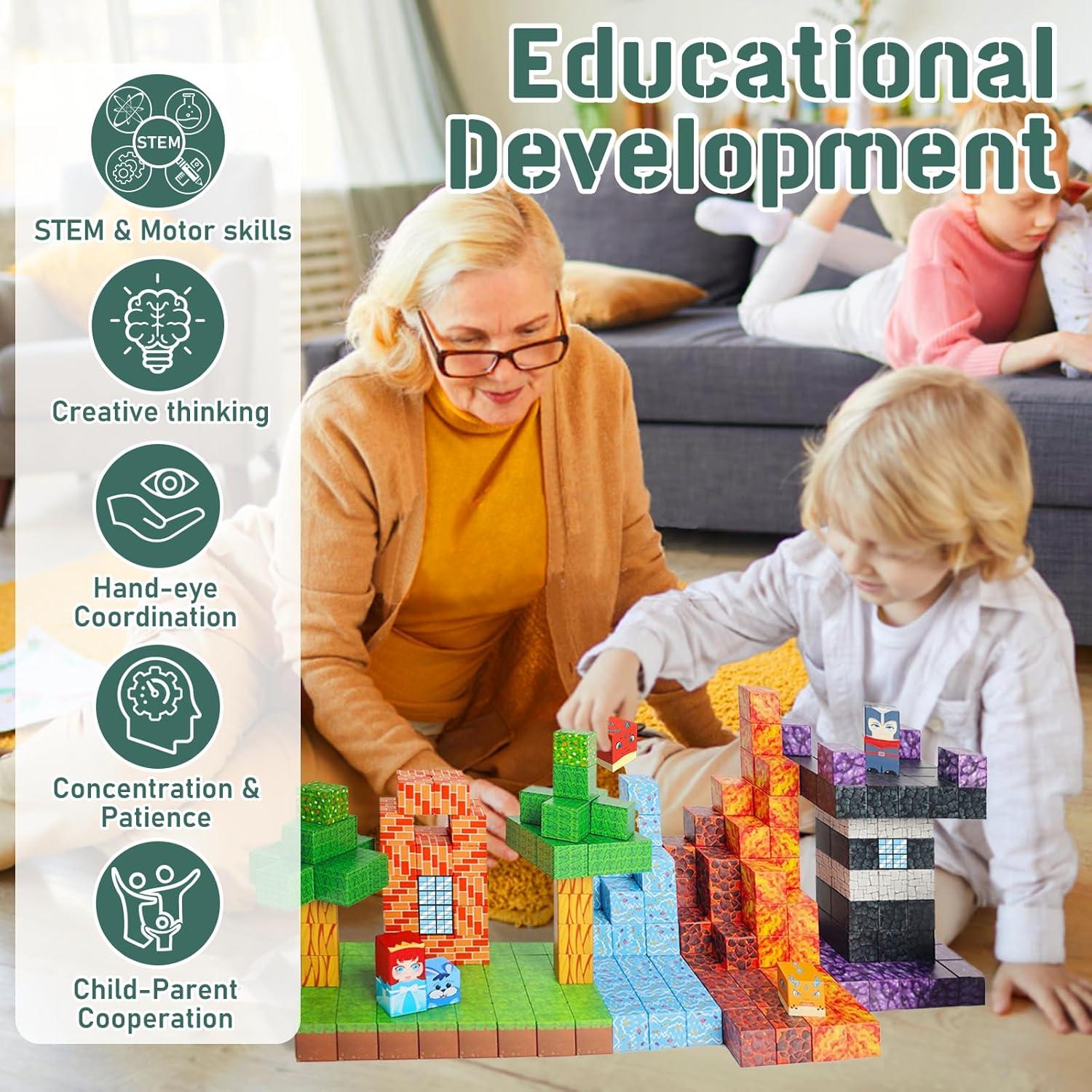 Bloques Magnéticos NVDILO 100 Piezas Aventura Marino Juguete STEM