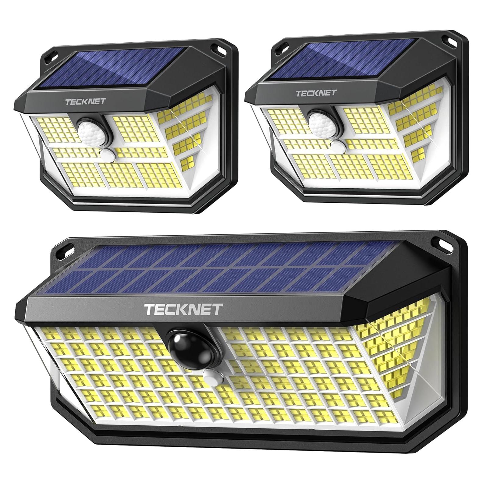 Luces Solares TECKNET 3 en 1 con Sensor de Movimiento 4200 Lúmenes