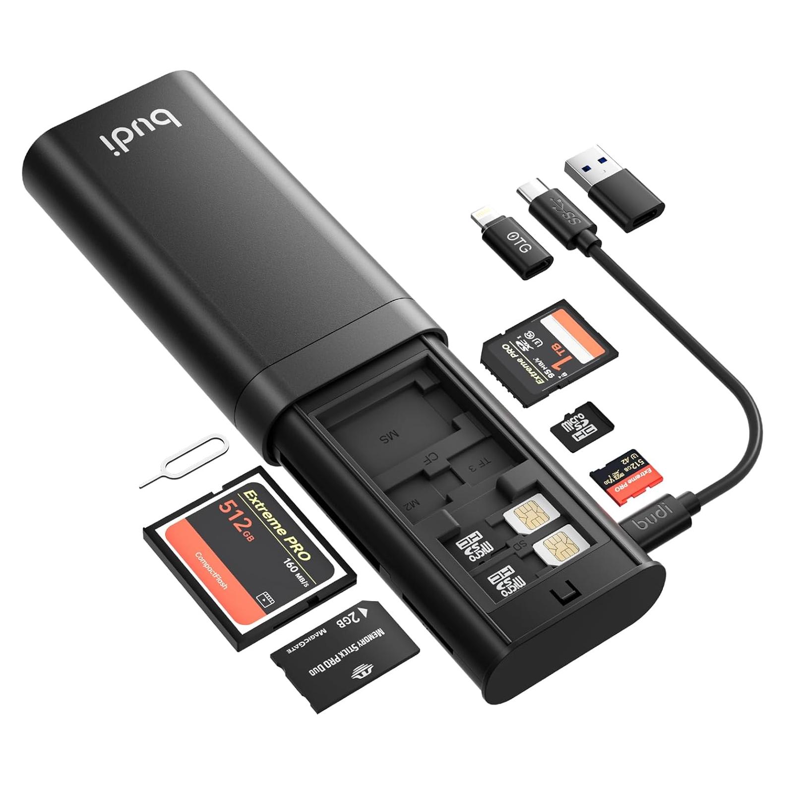 Lector de Tarjetas SD BUDI Versión Ultra 7-en-1 USB-C 5Gbps
